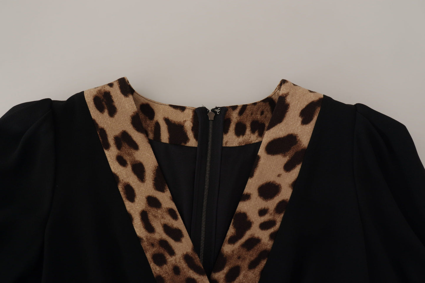 Dolce & Gabbana Black Leopard A-line Knee Length Dress by Dolce & Gabbana