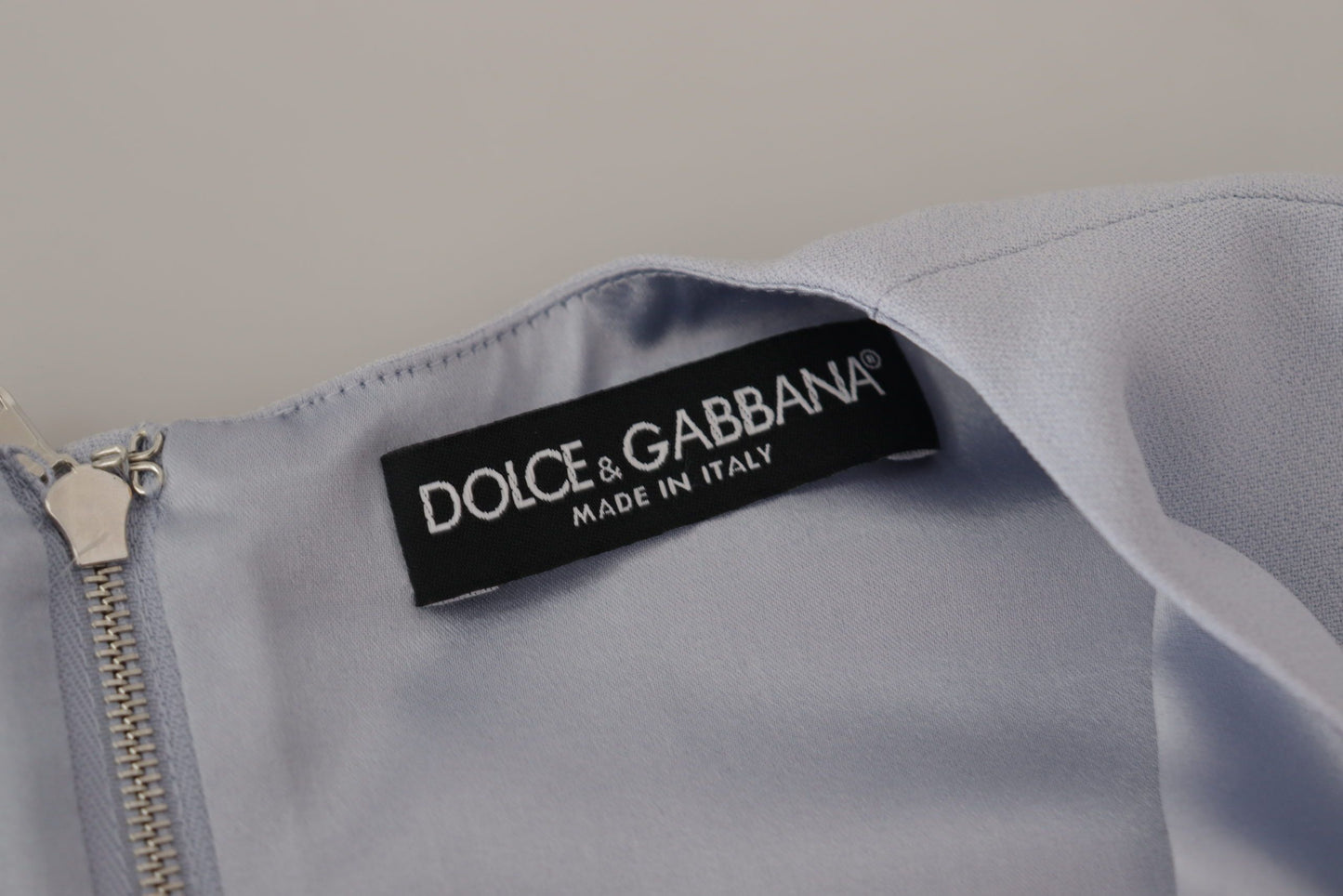 Dolce & Gabbana Blue Floral Applique Midi Viscose Dress by Dolce & Gabbana