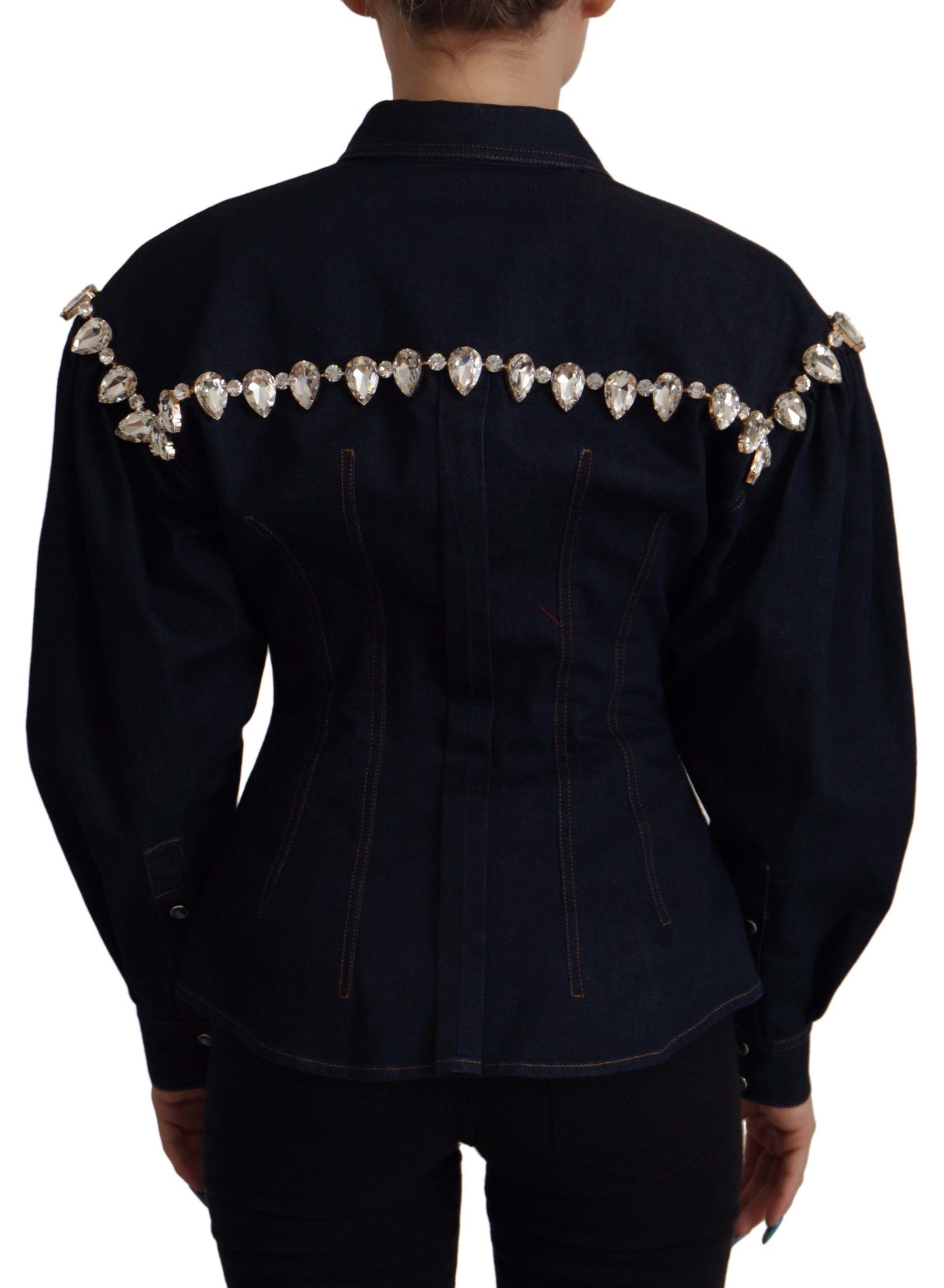 Veste en jean élégante ornée de cristaux Dolce & Gabbana