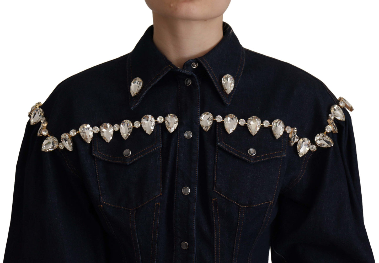 Veste en jean élégante ornée de cristaux Dolce & Gabbana