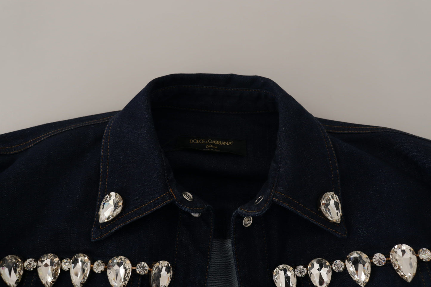 Veste en jean élégante ornée de cristaux Dolce & Gabbana