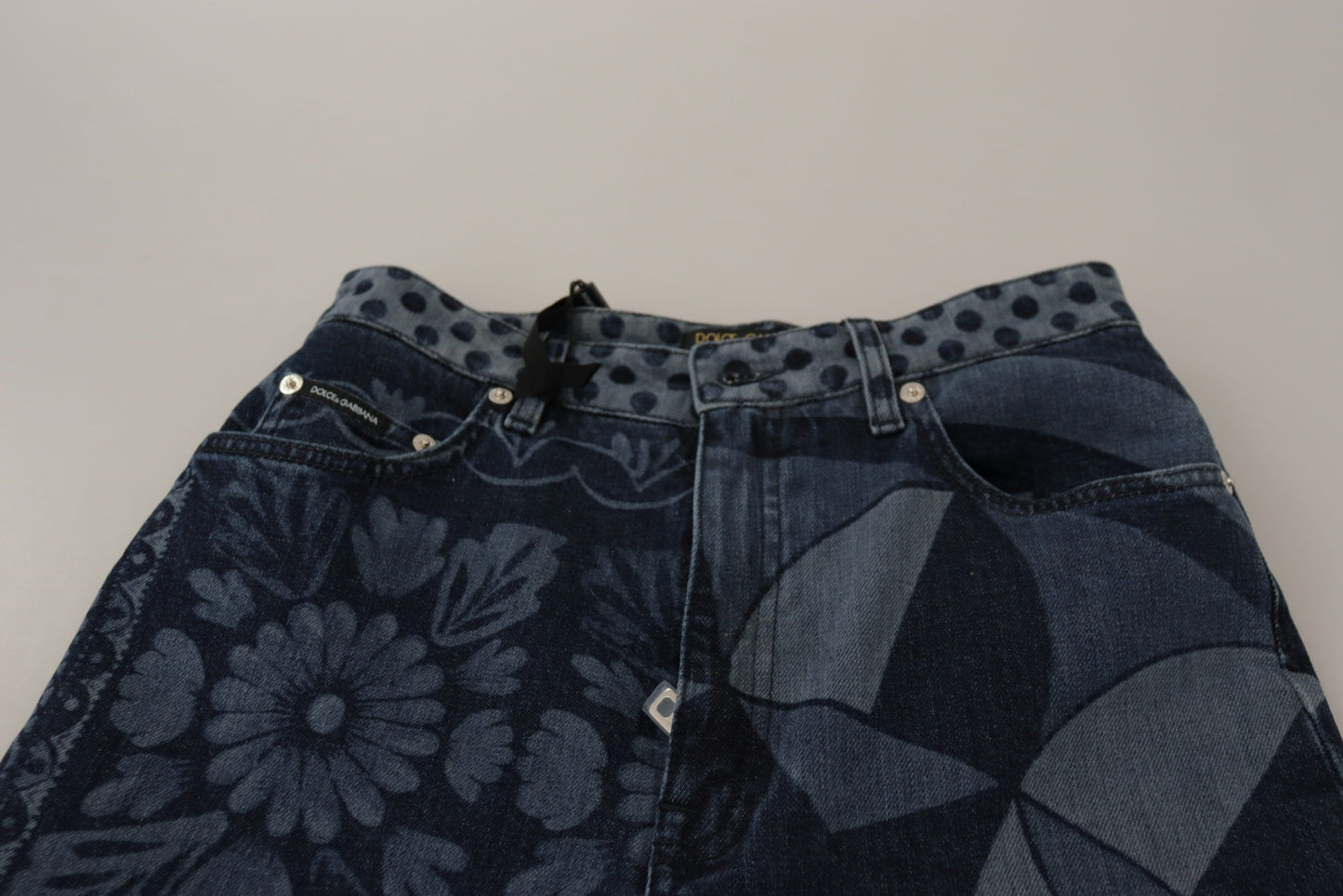 Dolce & Gabbana Blue Floral High Waist Skinny Denim Jeans by Dolce & Gabbana