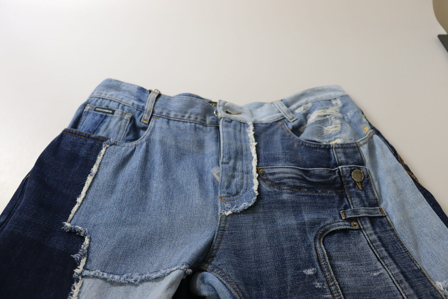 Dolce & Gabbana Multicolor Patchwork High Waist Denim Jeans by Dolce & Gabbana