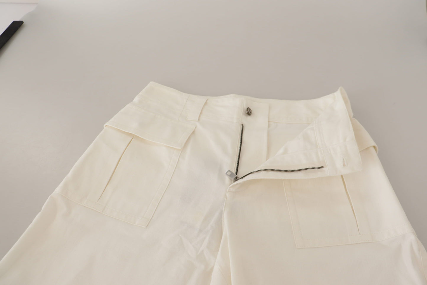 Dolce & Gabbana White High Waist Tapered Women Cotton Pants by Dolce & Gabbana