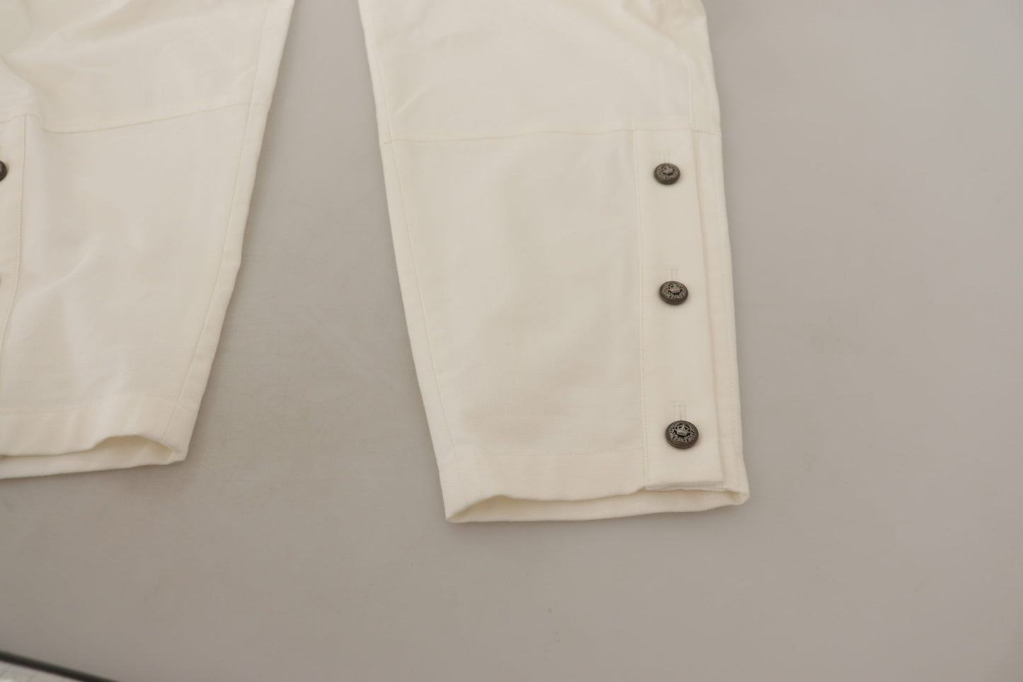 Dolce & Gabbana White High Waist Tapered Women Cotton Pants by Dolce & Gabbana