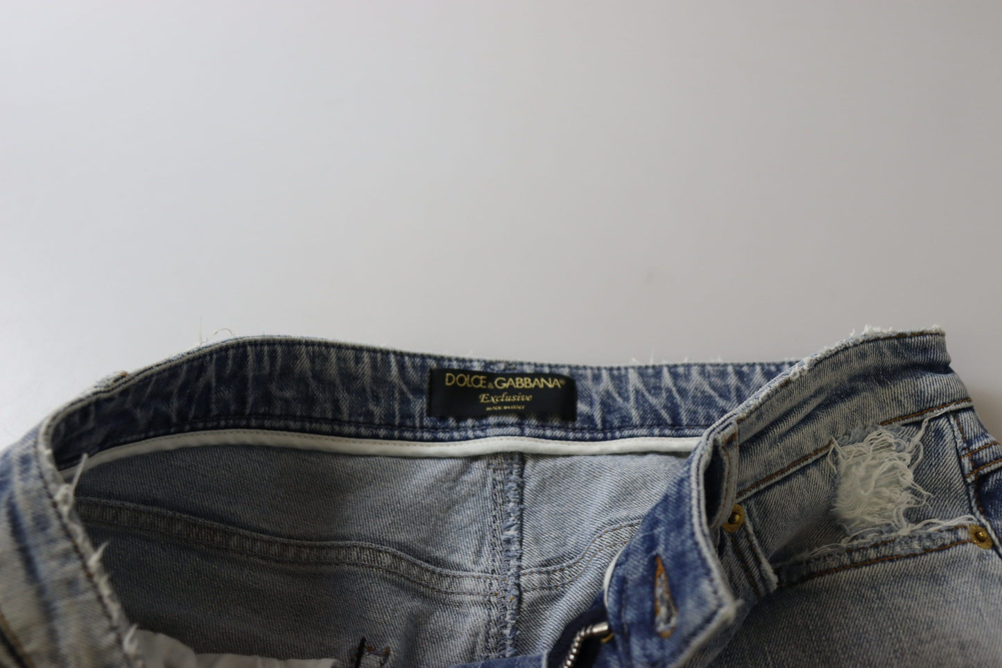Dolce & Gabbana Blue Cotton Stretch Skinny Low Waist Denim Jeans by Dolce & Gabbana