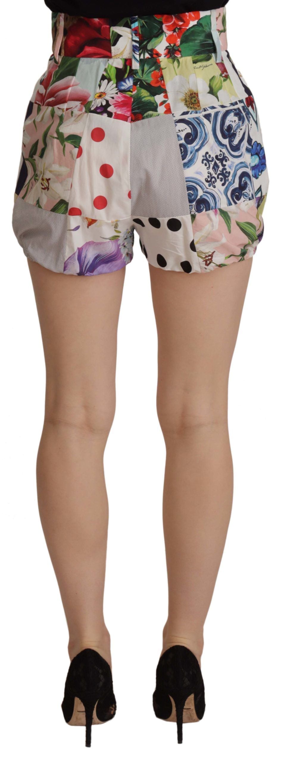 Short de créateur taille haute patchwork Dolce & Gabbana