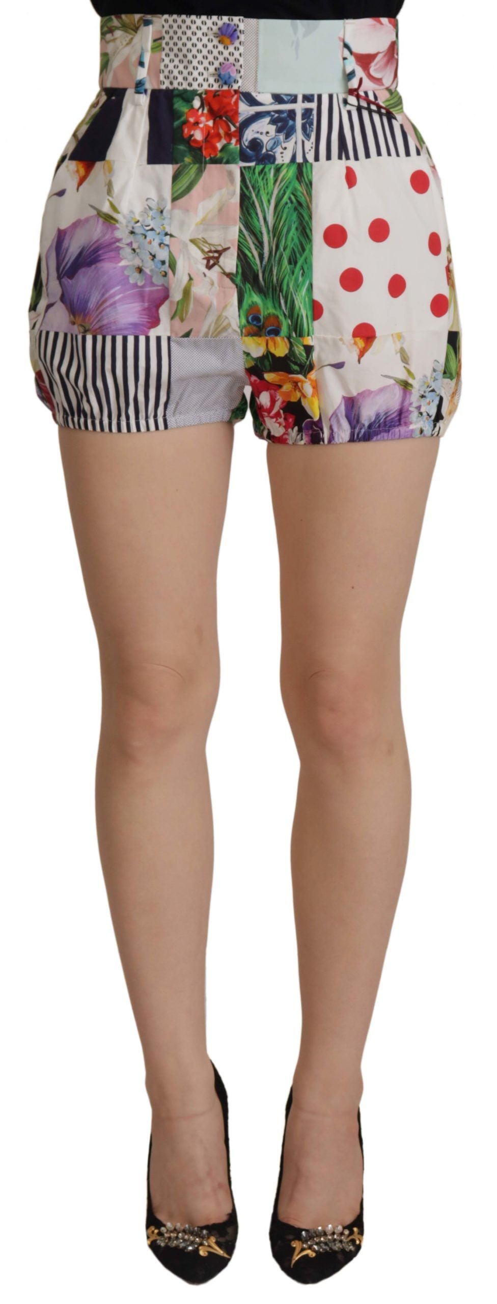 Short de créateur taille haute patchwork Dolce & Gabbana