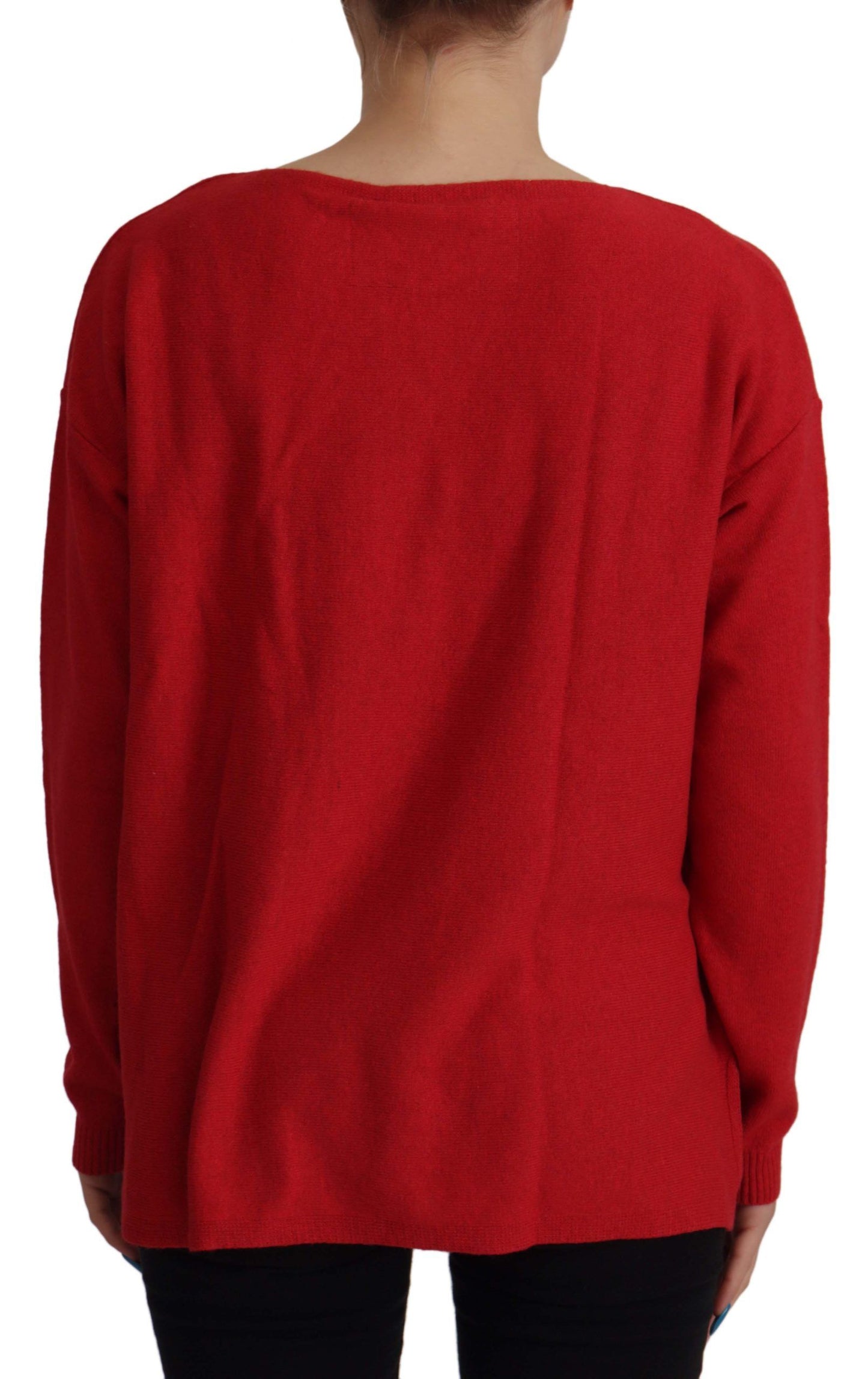 Dolce & Gabbana Red Wool Knit Round Neck Pullover Sweater by Dolce & Gabbana