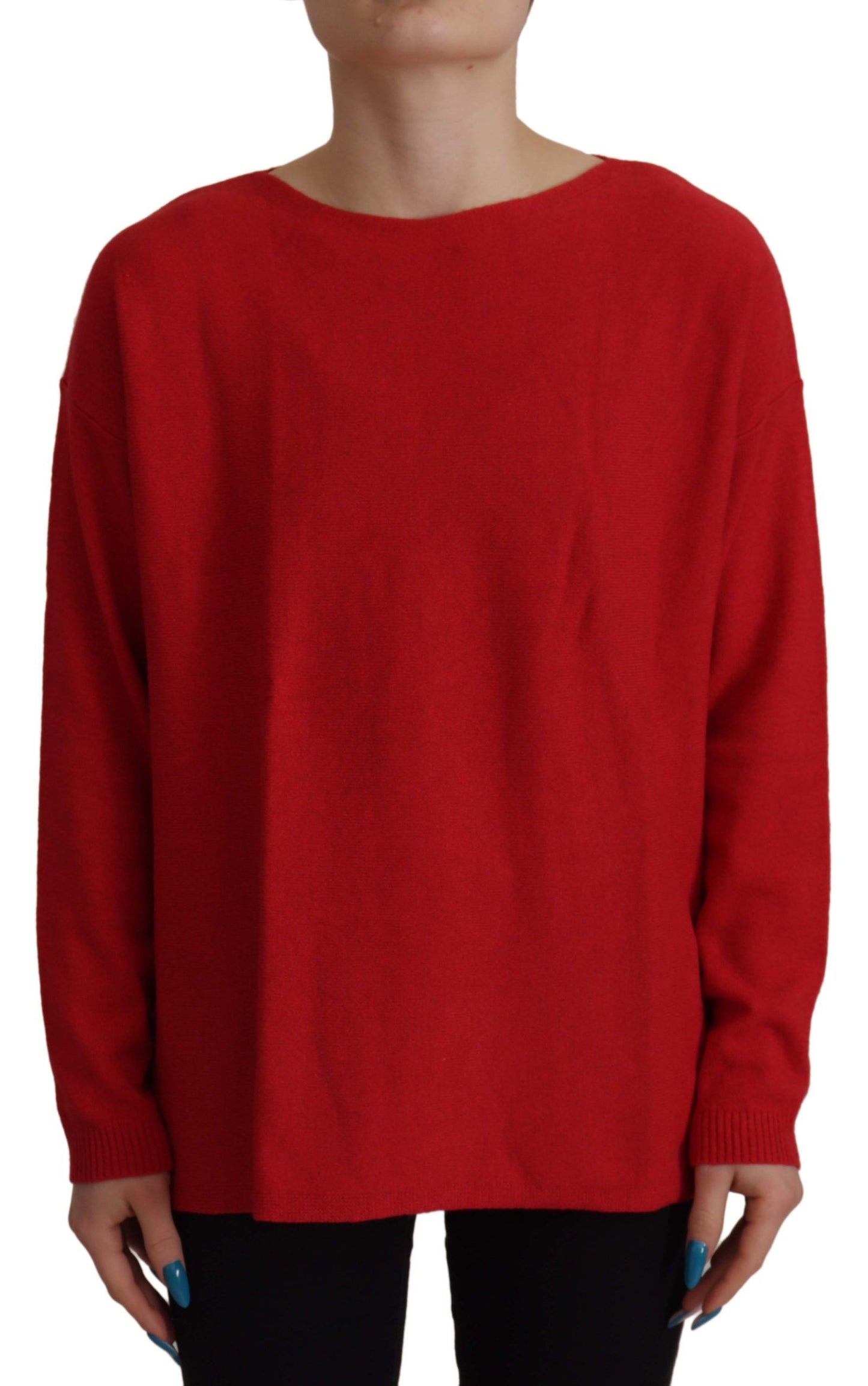 Dolce & Gabbana Red Wool Knit Round Neck Pullover Sweater by Dolce & Gabbana