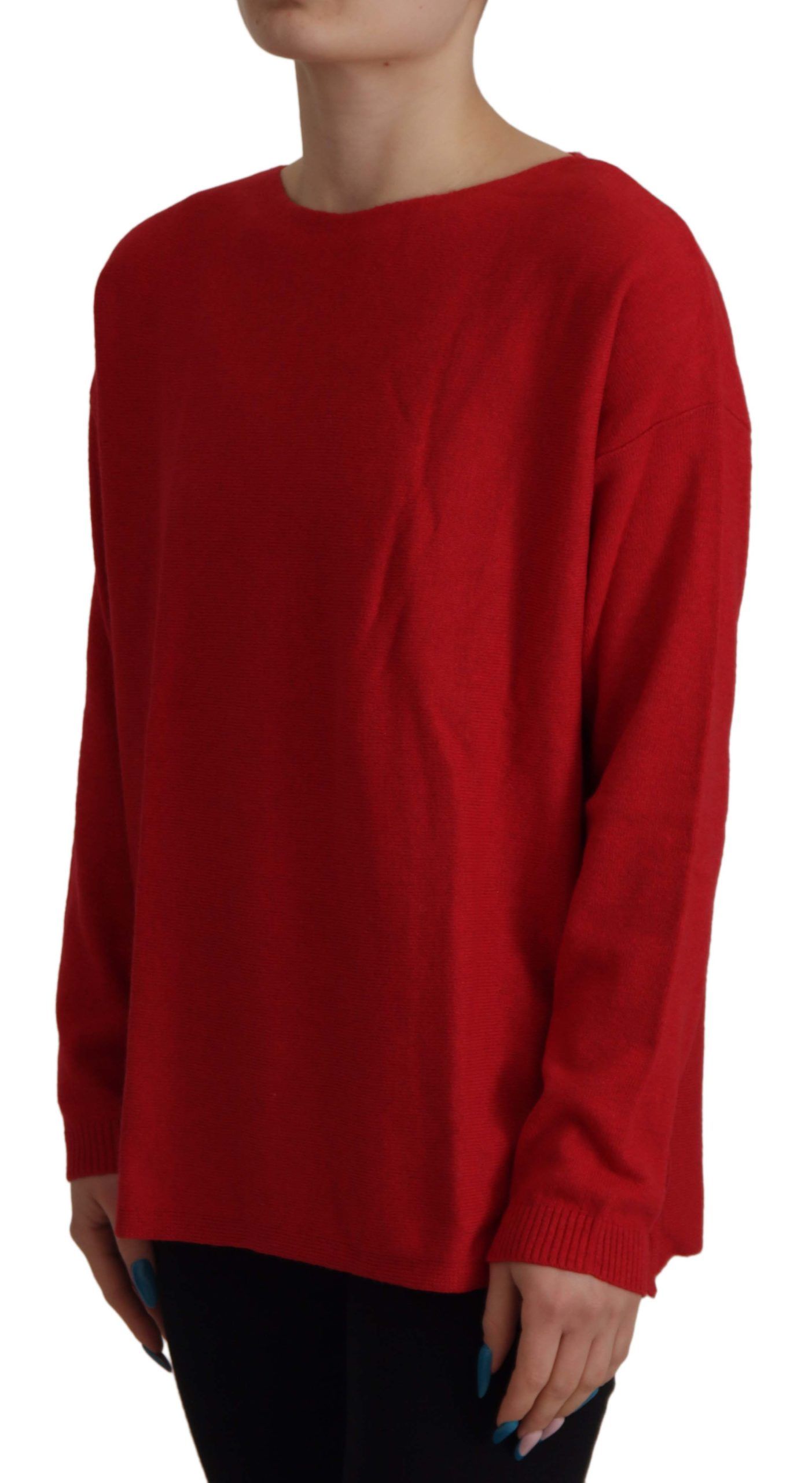 Dolce & Gabbana Red Wool Knit Round Neck Pullover Sweater by Dolce & Gabbana