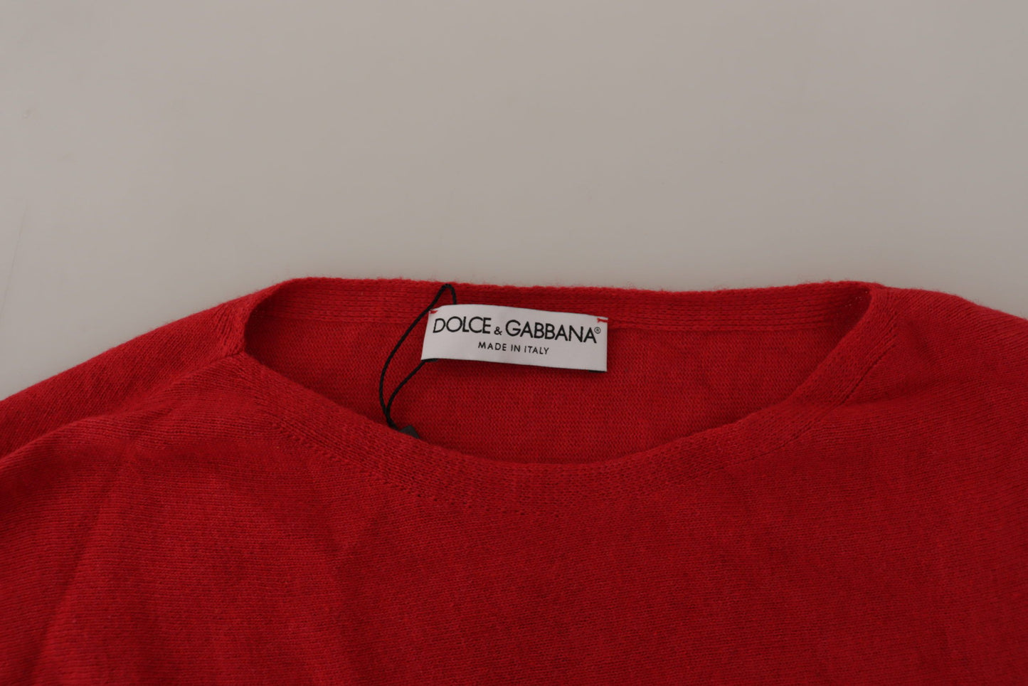 Dolce & Gabbana Red Wool Knit Round Neck Pullover Sweater by Dolce & Gabbana