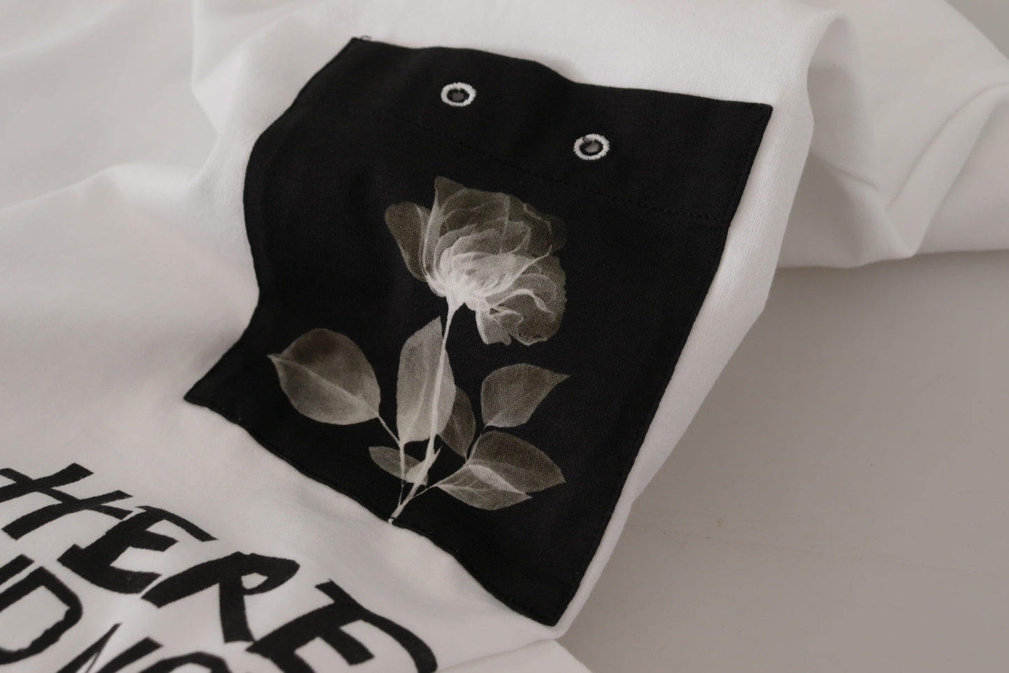 Dolce & Gabbana White Slogan Print Round Neck Cotton T-shirt by Dolce & Gabbana