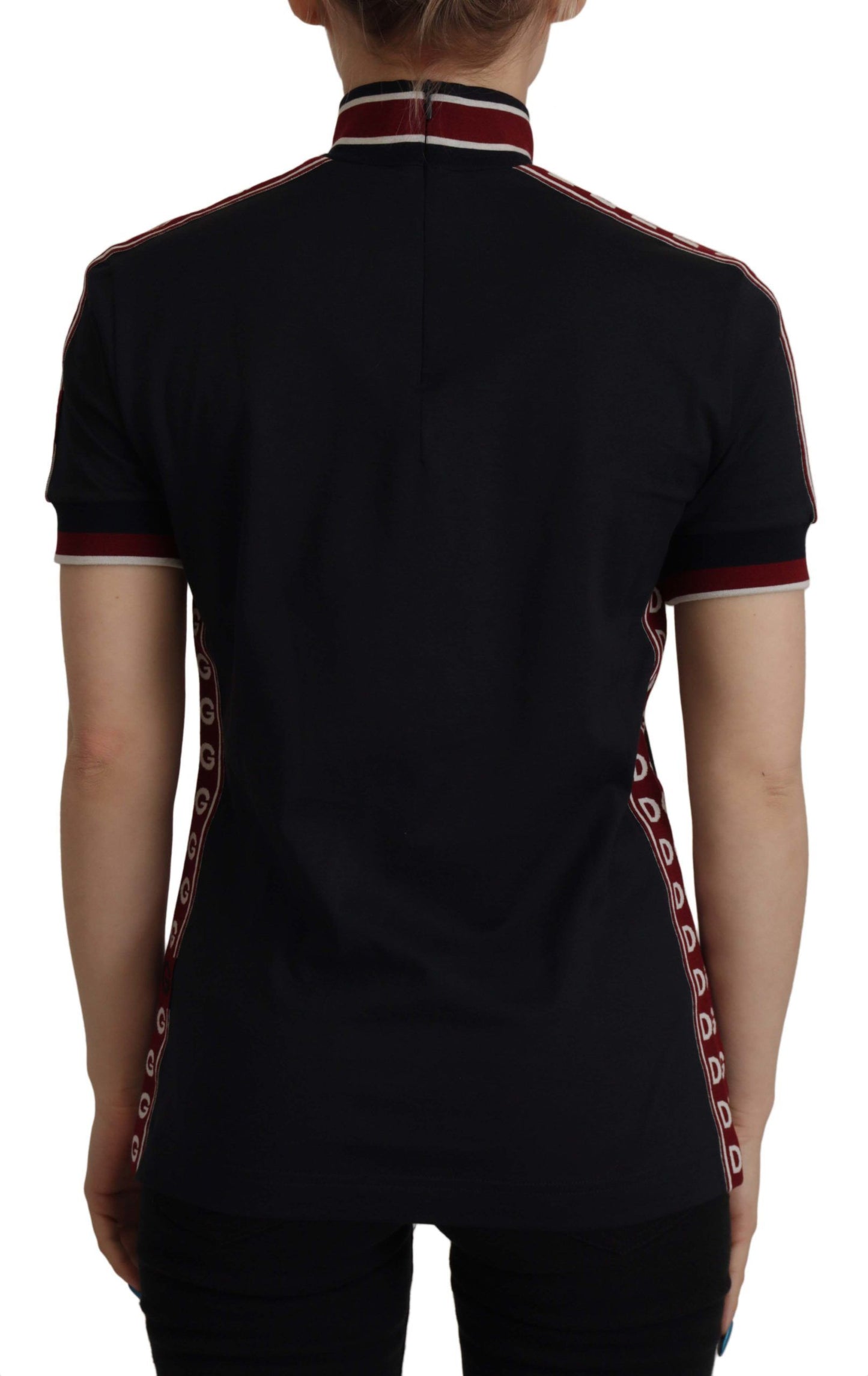 T-shirt élégant en coton noir à col roulé Dolce & Gabbana