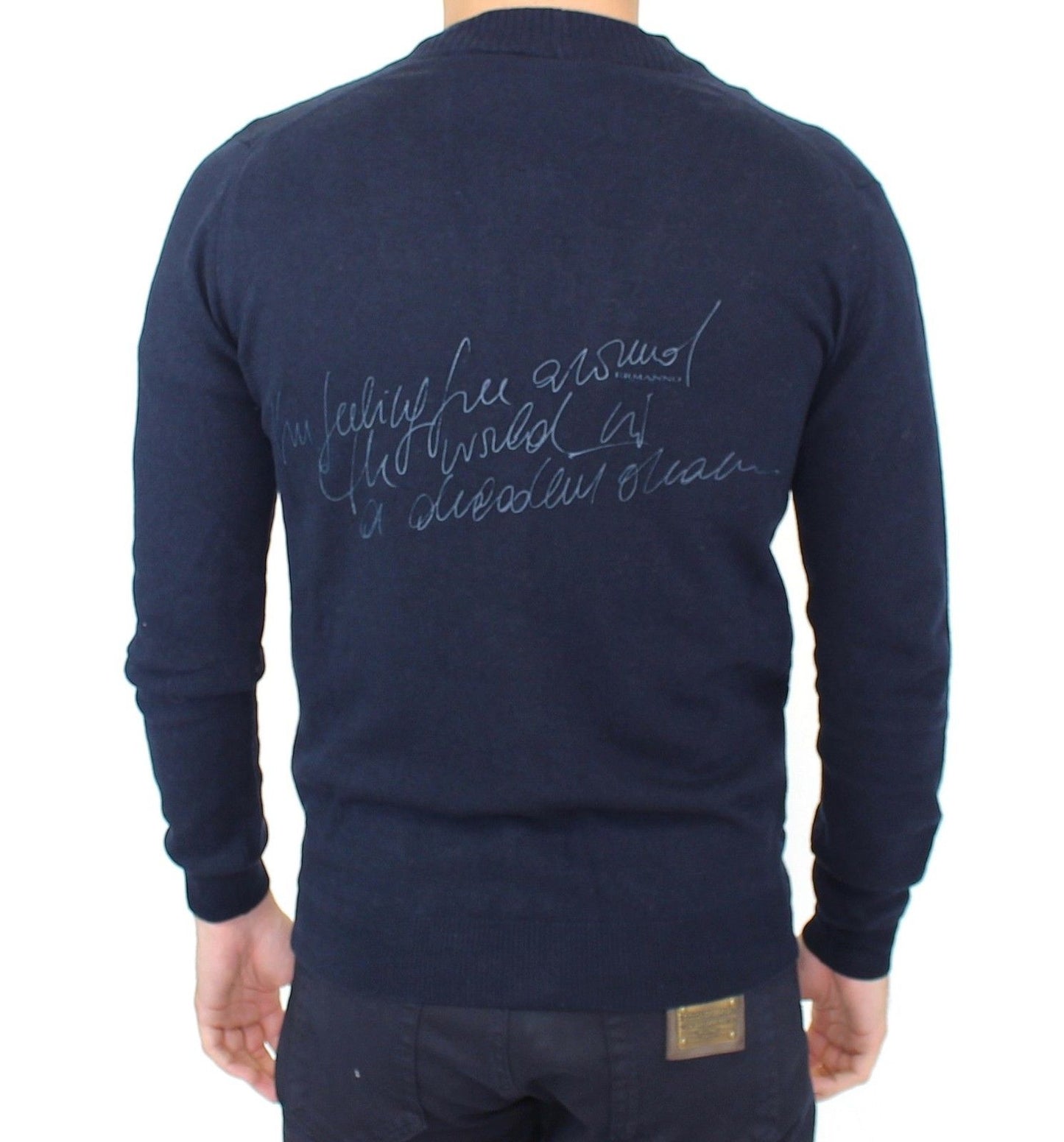 Pull cardigan en laine mélangée bleu chic Ermanno Scervino