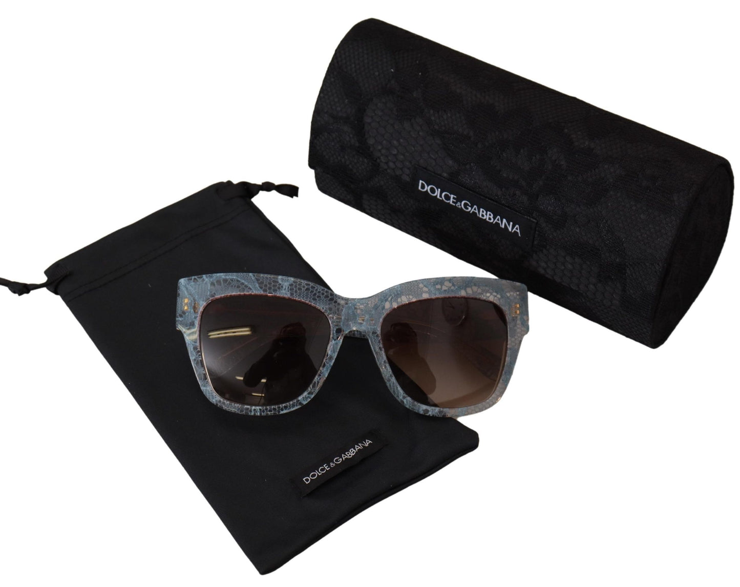 Lunettes de soleil élégantes à dégradé et bordures en dentelle Dolce & Gabbana
