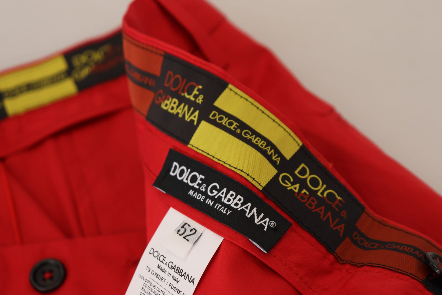 Pantalon chino slim élégant Dolce & Gabbana couleur cramoisi
