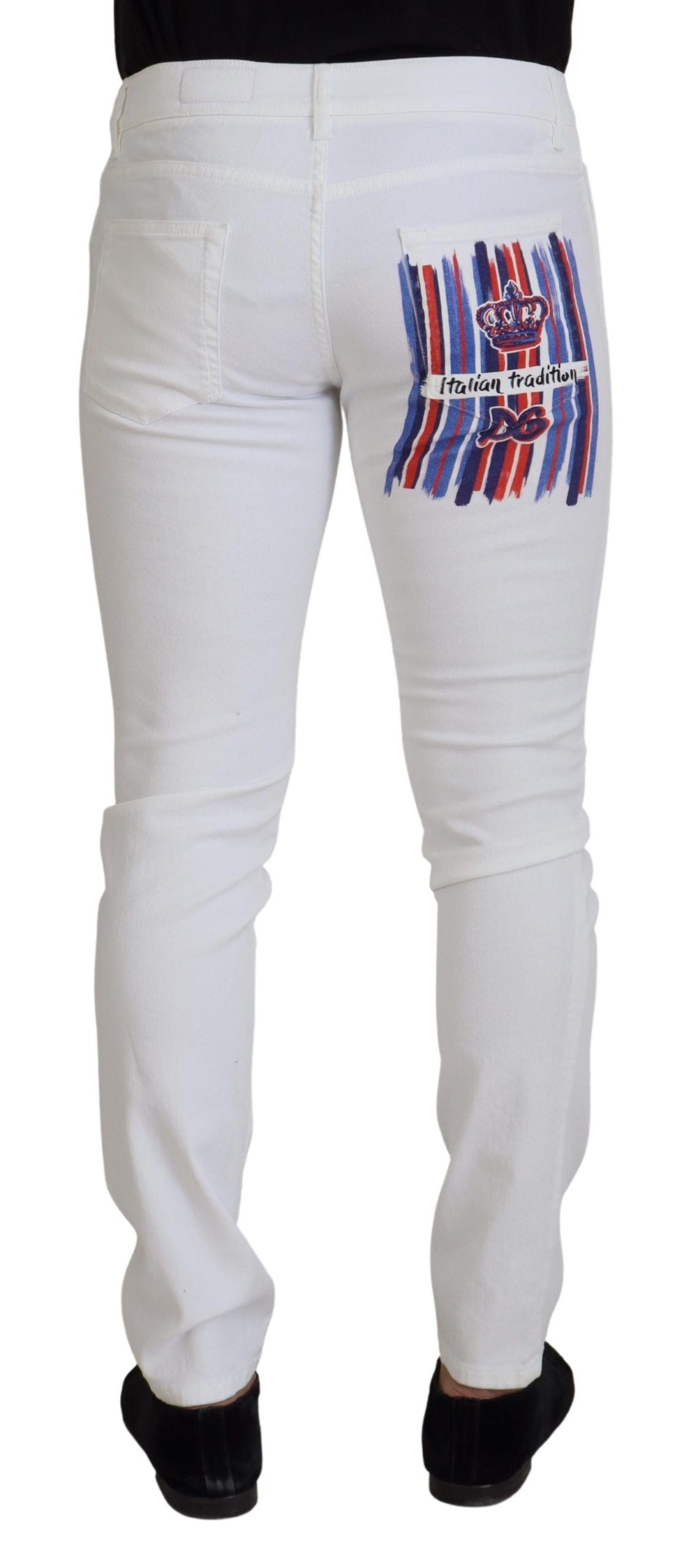Jean skinny slim blanc élégant Dolce & Gabbana