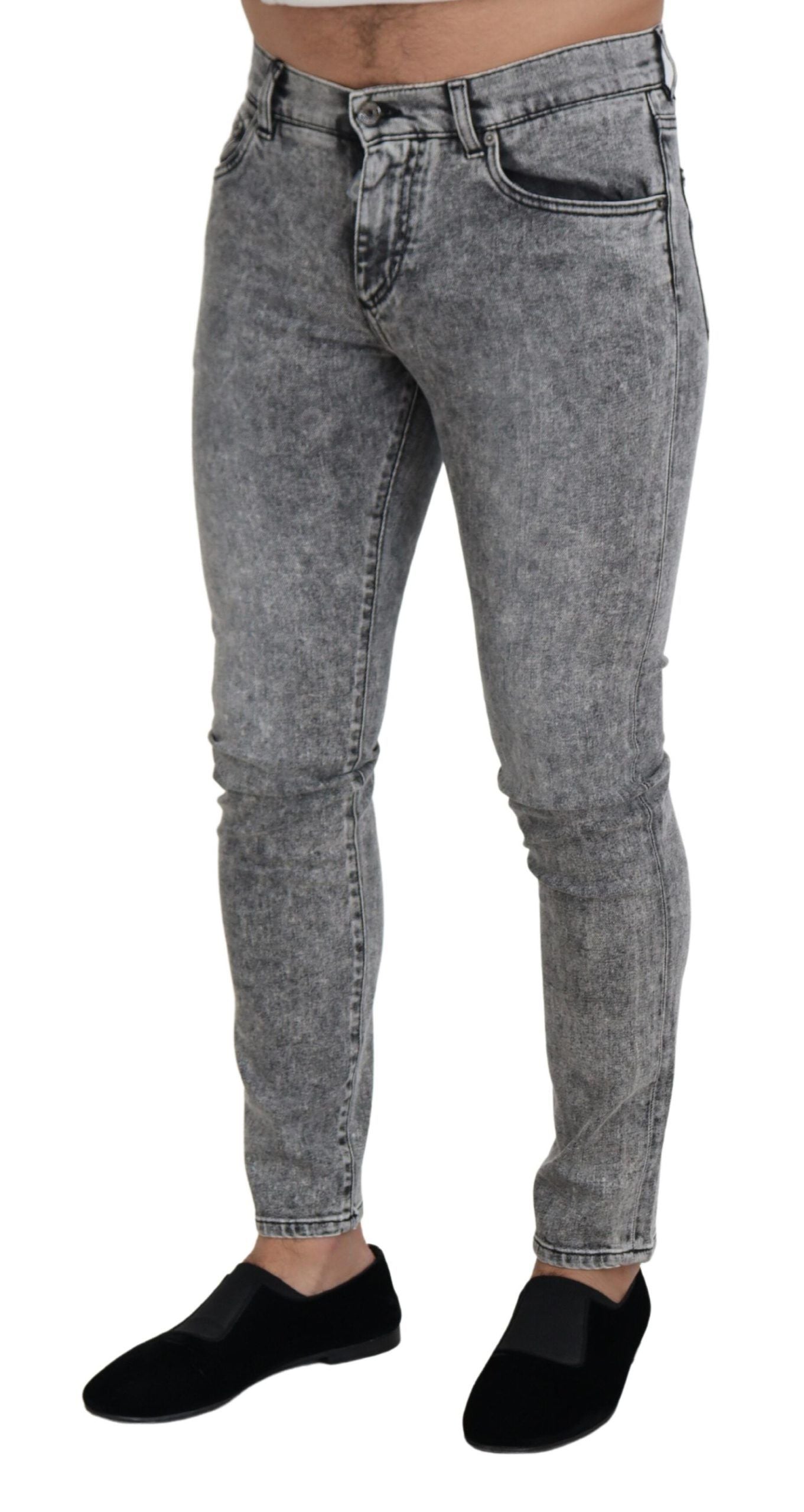 Dolce & Gabbana Chic Slim Fit Denim Gris