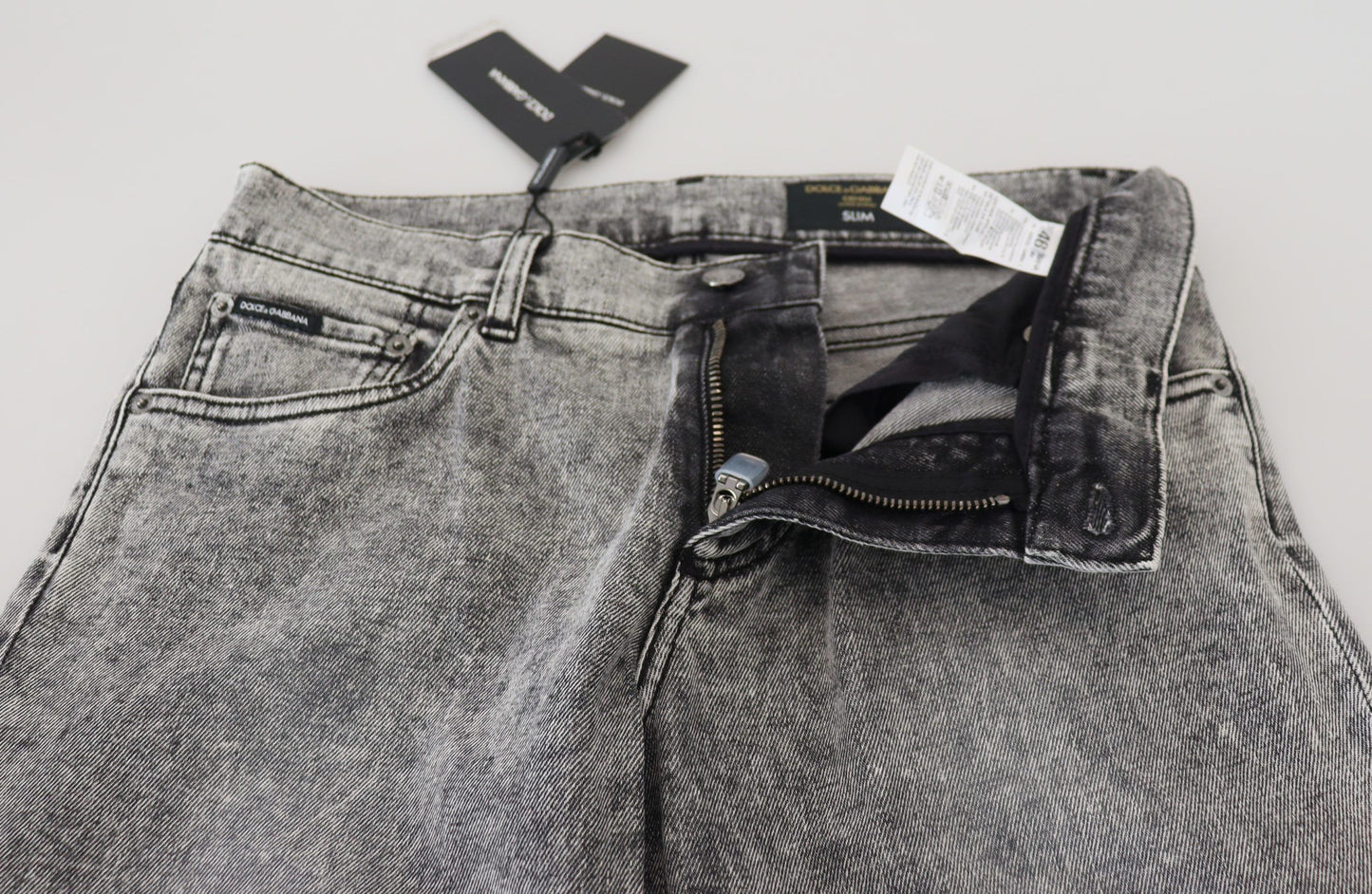 Dolce & Gabbana Chic Slim Fit Denim Gris