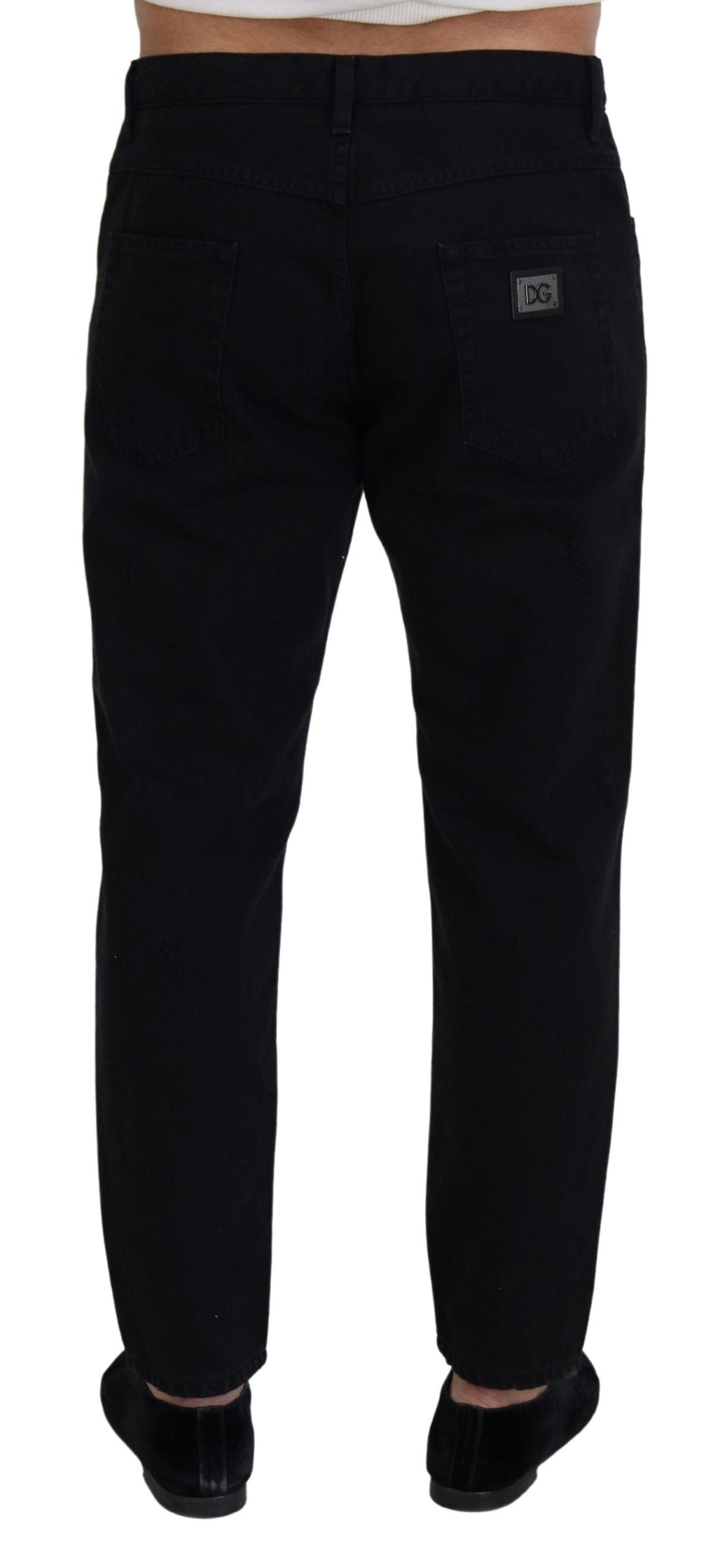 Jean italien ample noir élégant Dolce & Gabbana