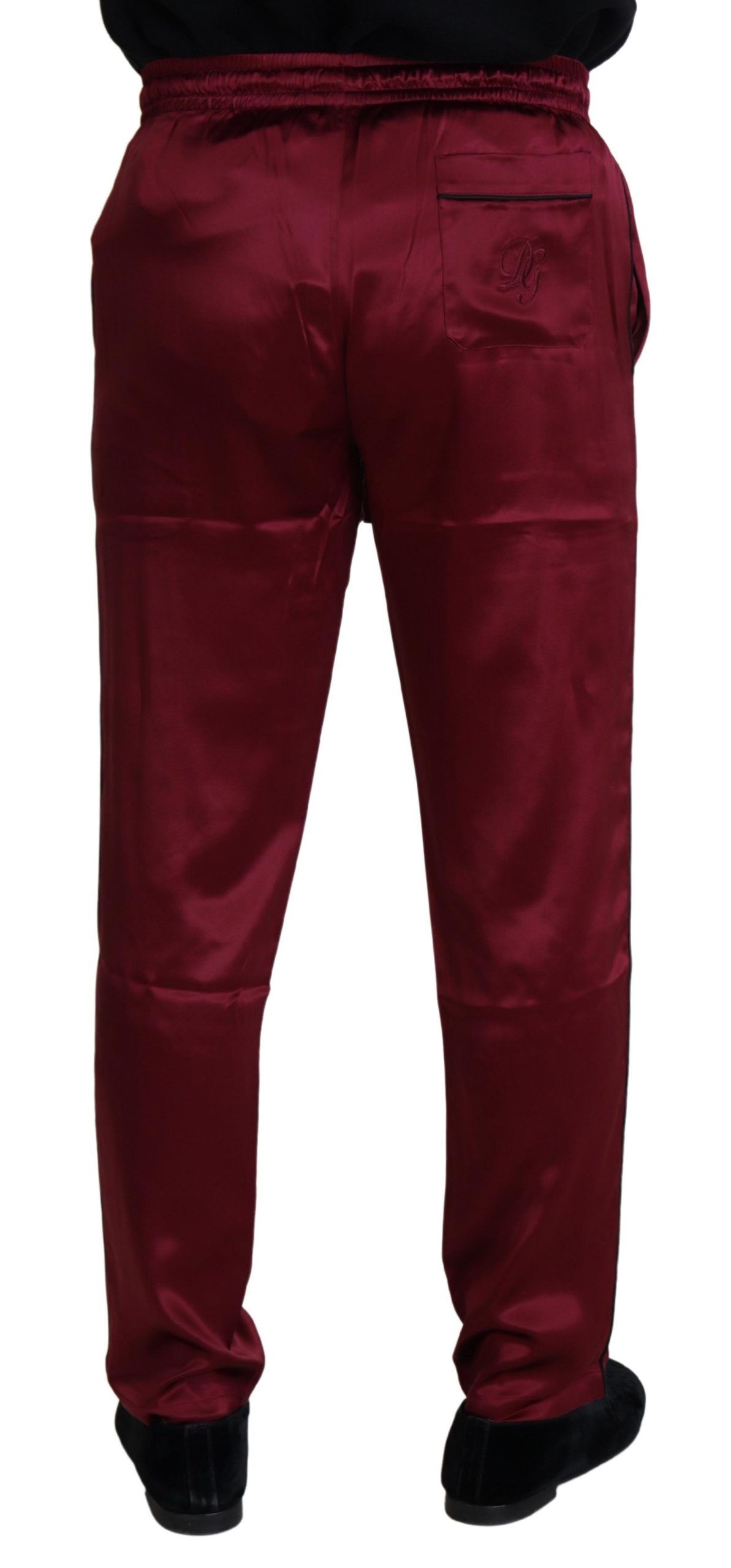 Pantalon de détente en soie Dolce & Gabbana bordeaux