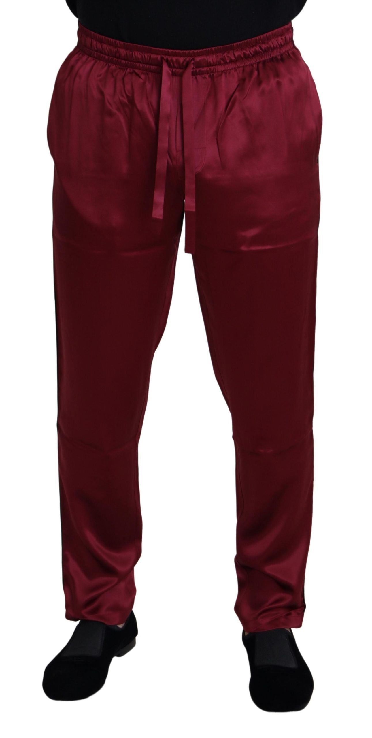 Pantalon de détente en soie Dolce & Gabbana bordeaux