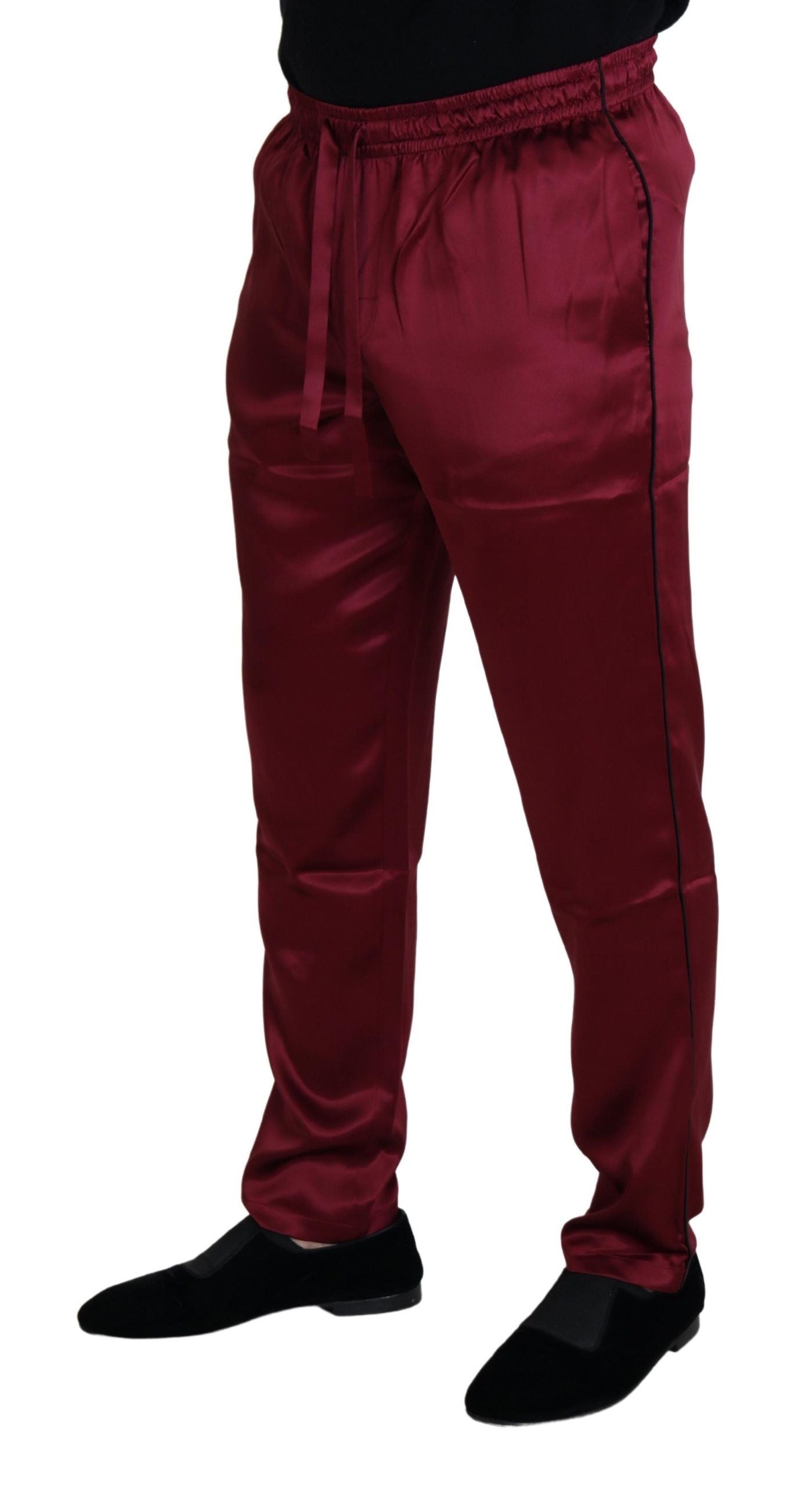 Pantalon de détente en soie Dolce & Gabbana bordeaux