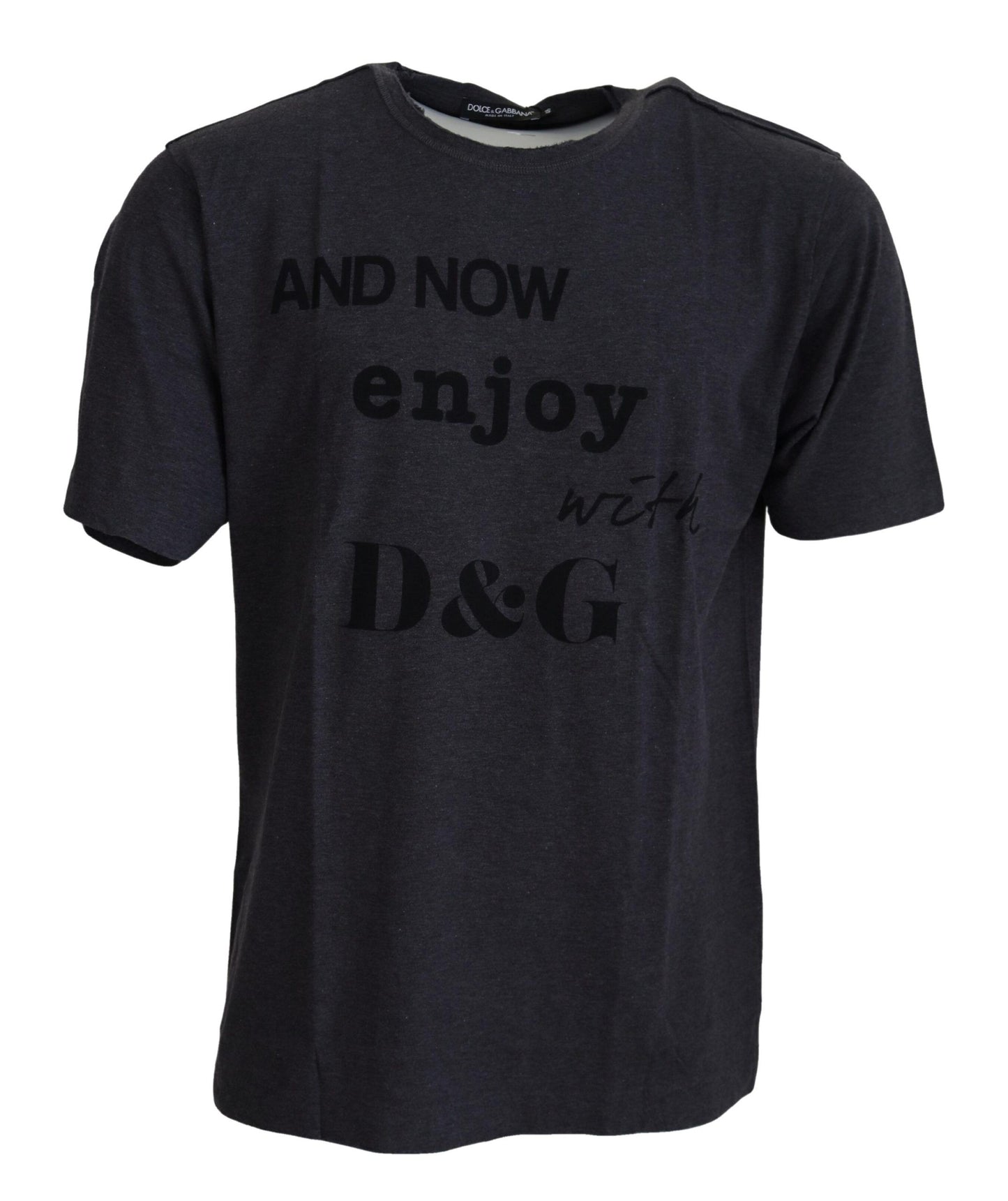 T-shirt ras du cou élégant à motif gris Dolce & Gabbana