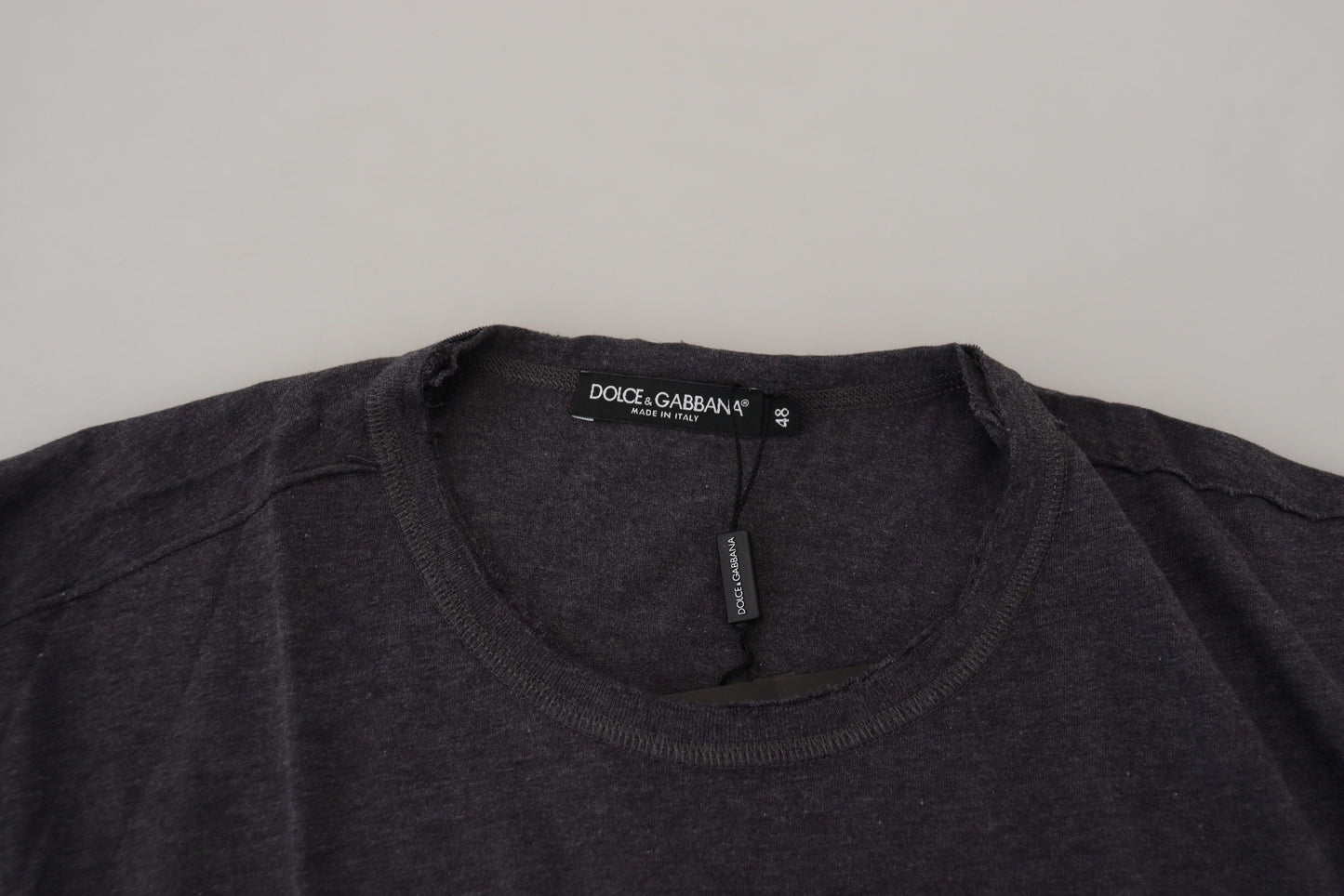 T-shirt ras du cou élégant à motif gris Dolce & Gabbana