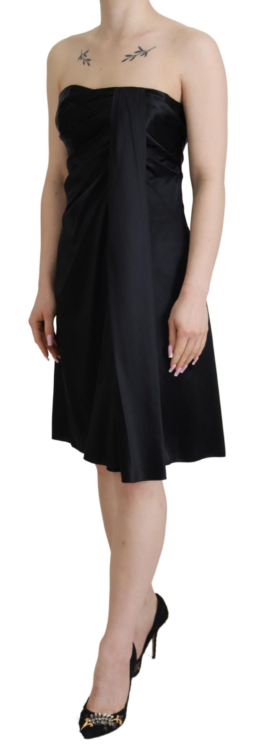 Dolce & Gabbana Black Silk Shift Short Mini Party Dress by Dolce & Gabbana
