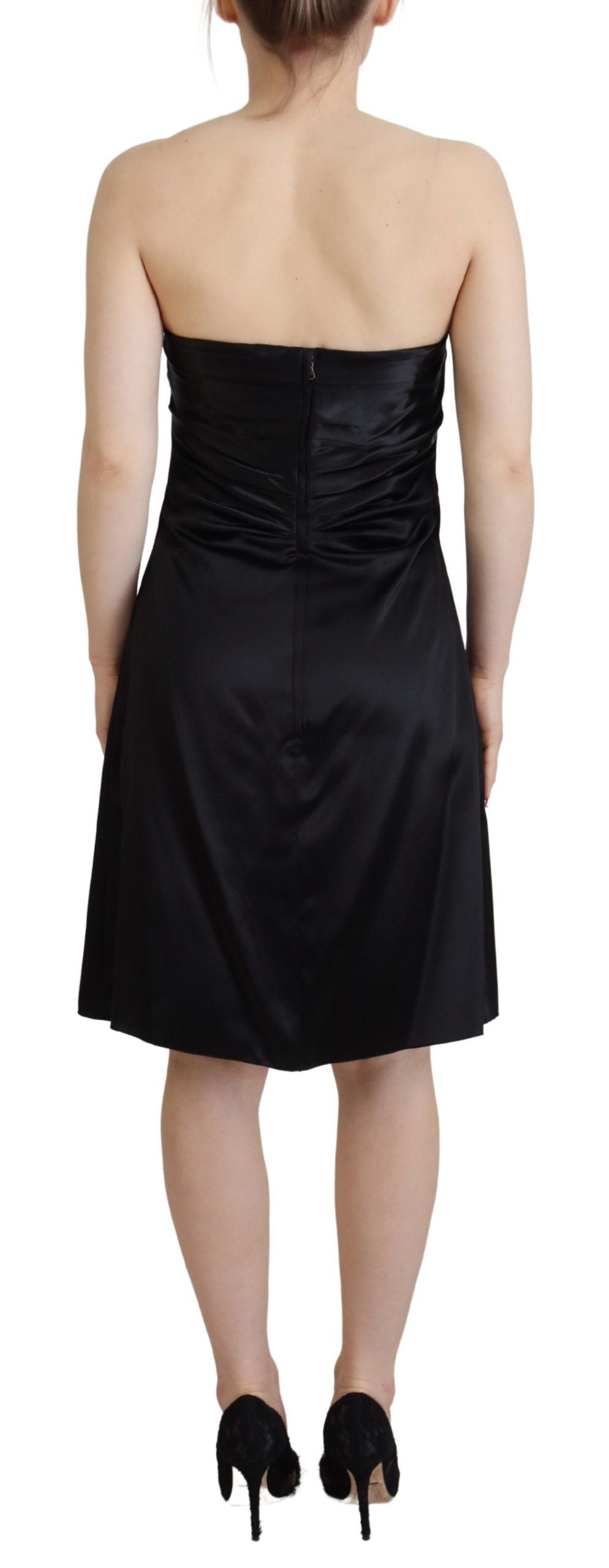Dolce & Gabbana Black Silk Shift Short Mini Party Dress by Dolce & Gabbana