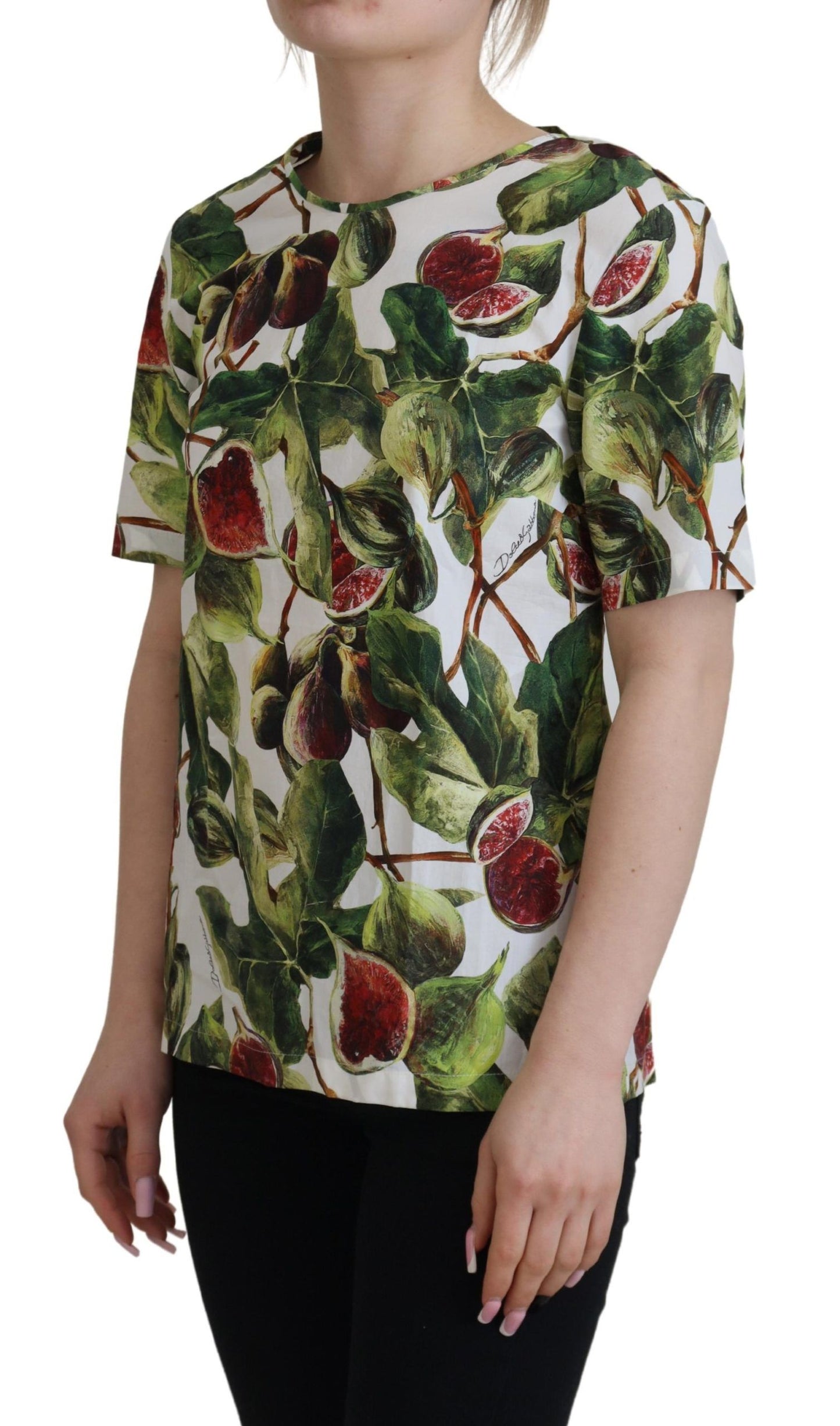 Haut en coton imprimé figues multicolores chic Dolce & Gabbana