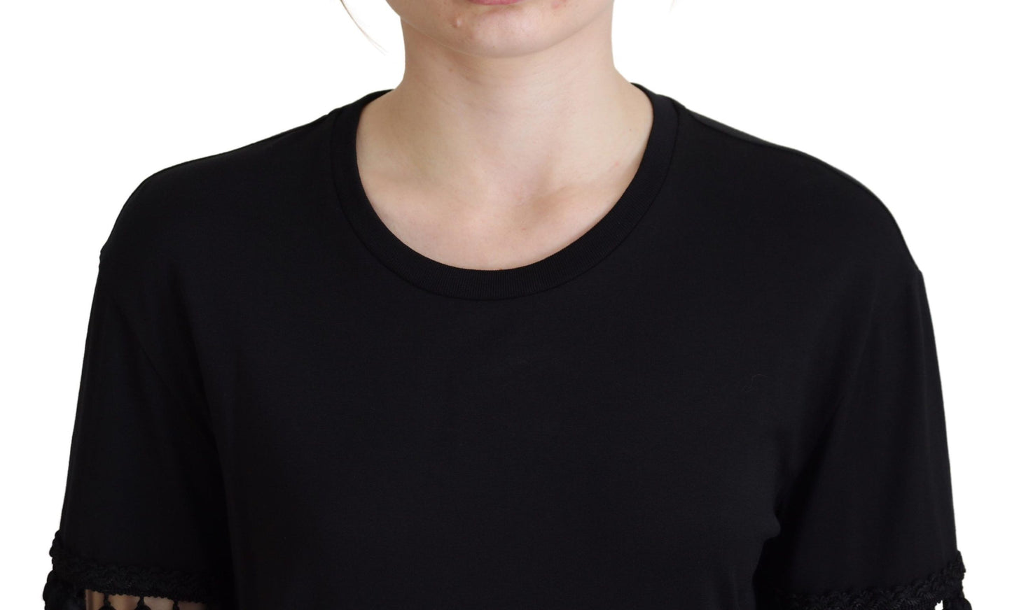 T-shirt à manches courtes en coton noir élégant Dolce & Gabbana