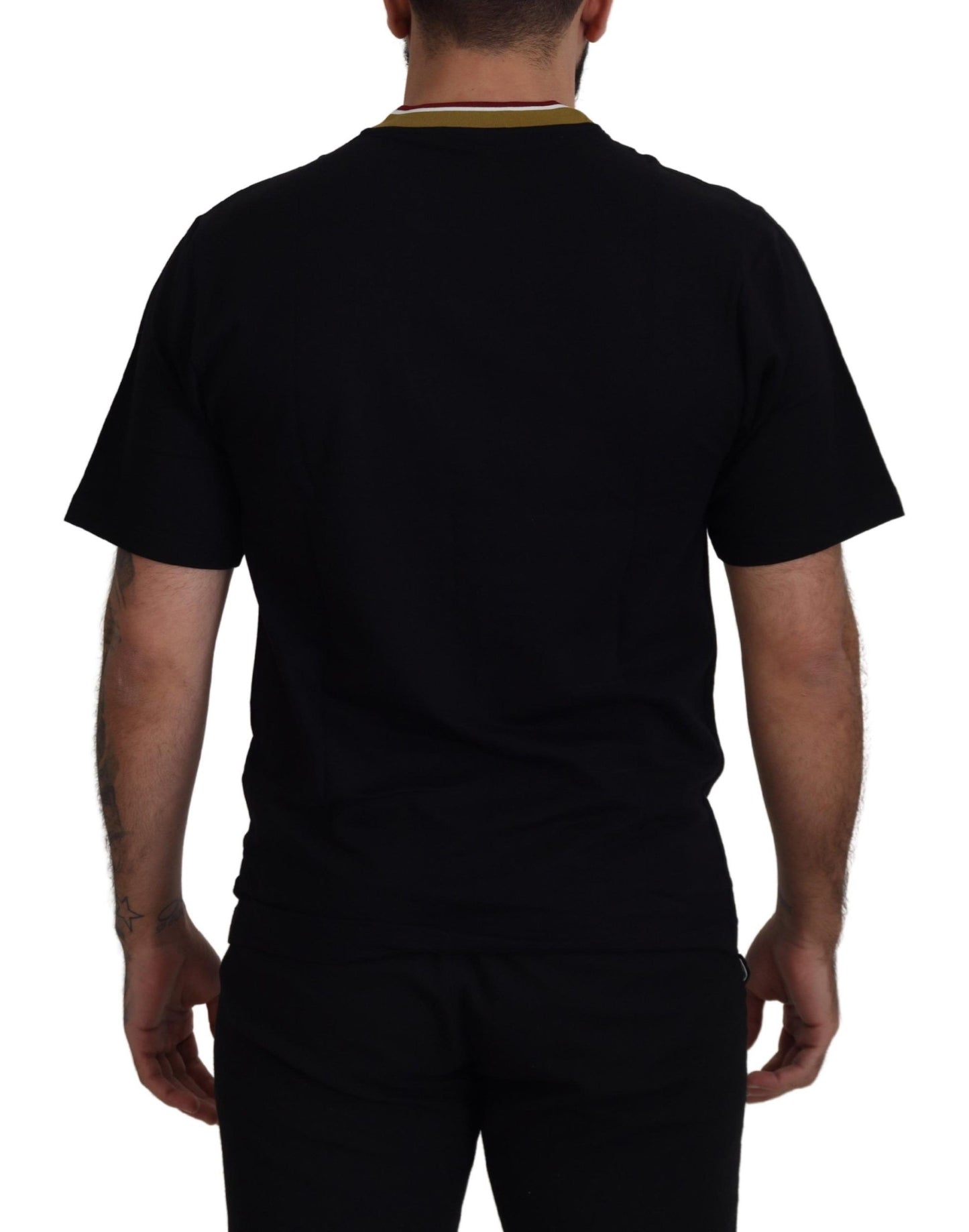 T-shirt ras du cou en coton noir emblématique Dolce & Gabbana