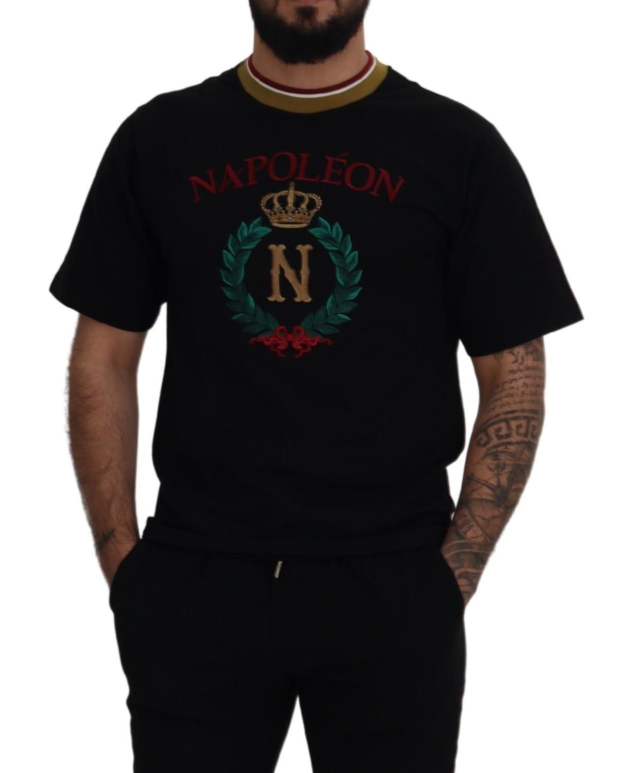 T-shirt ras du cou en coton noir emblématique Dolce & Gabbana
