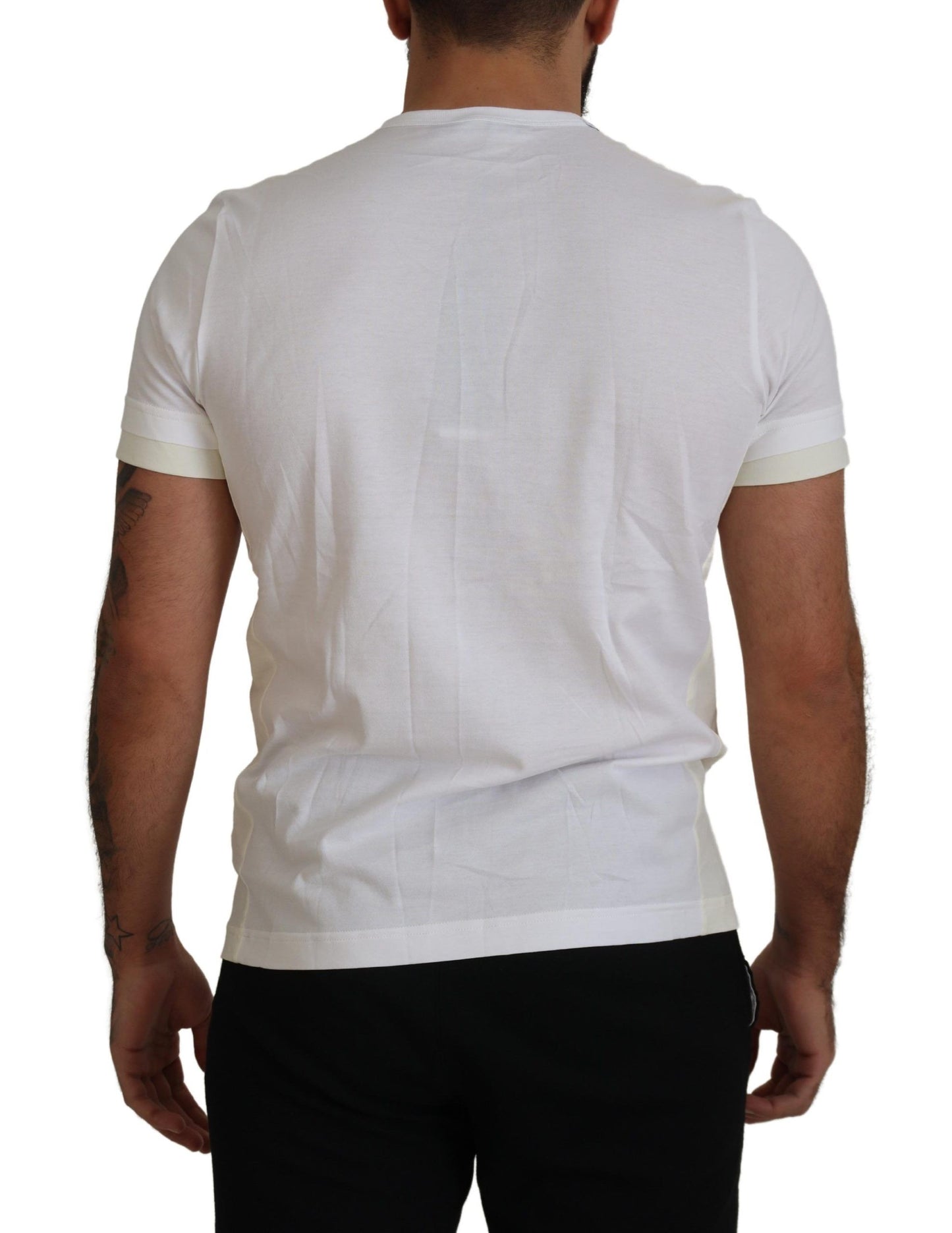T-shirt élégant en coton blanc Dolce & Gabbana avec poche poitrine DG