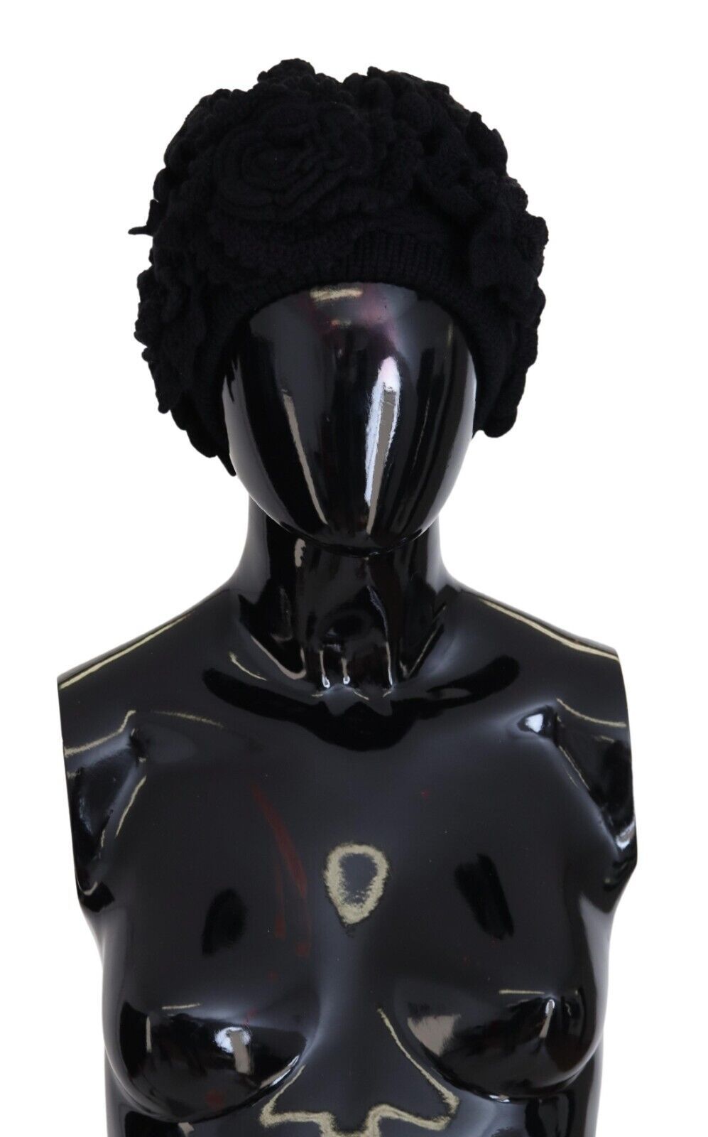 Bonnet élégant en laine vierge noire Dolce & Gabbana