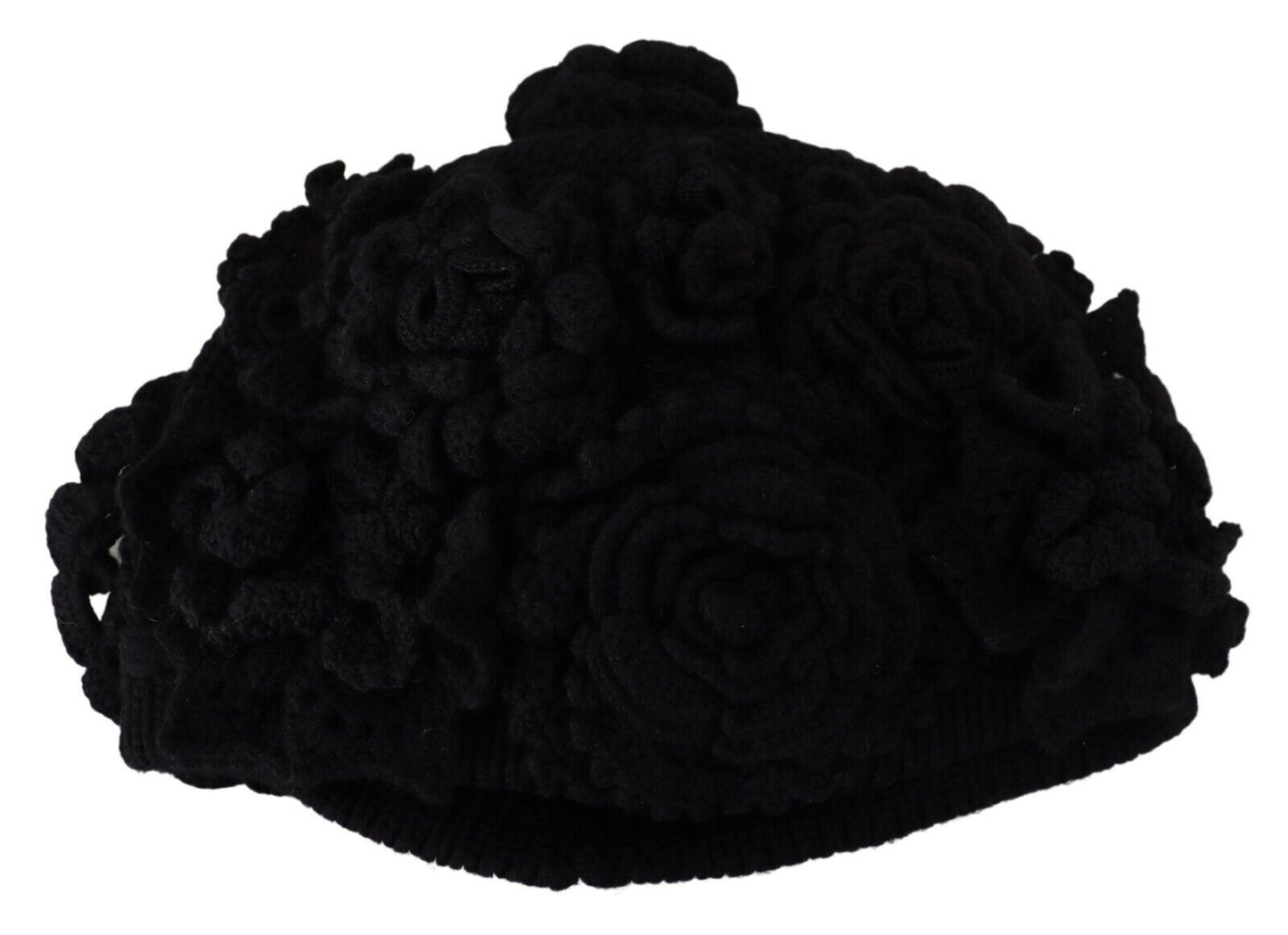 Bonnet élégant en laine vierge noire Dolce & Gabbana