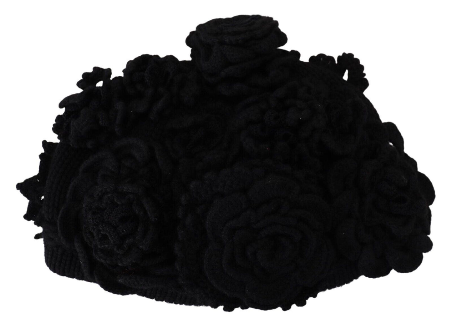 Bonnet élégant en laine vierge noire Dolce & Gabbana