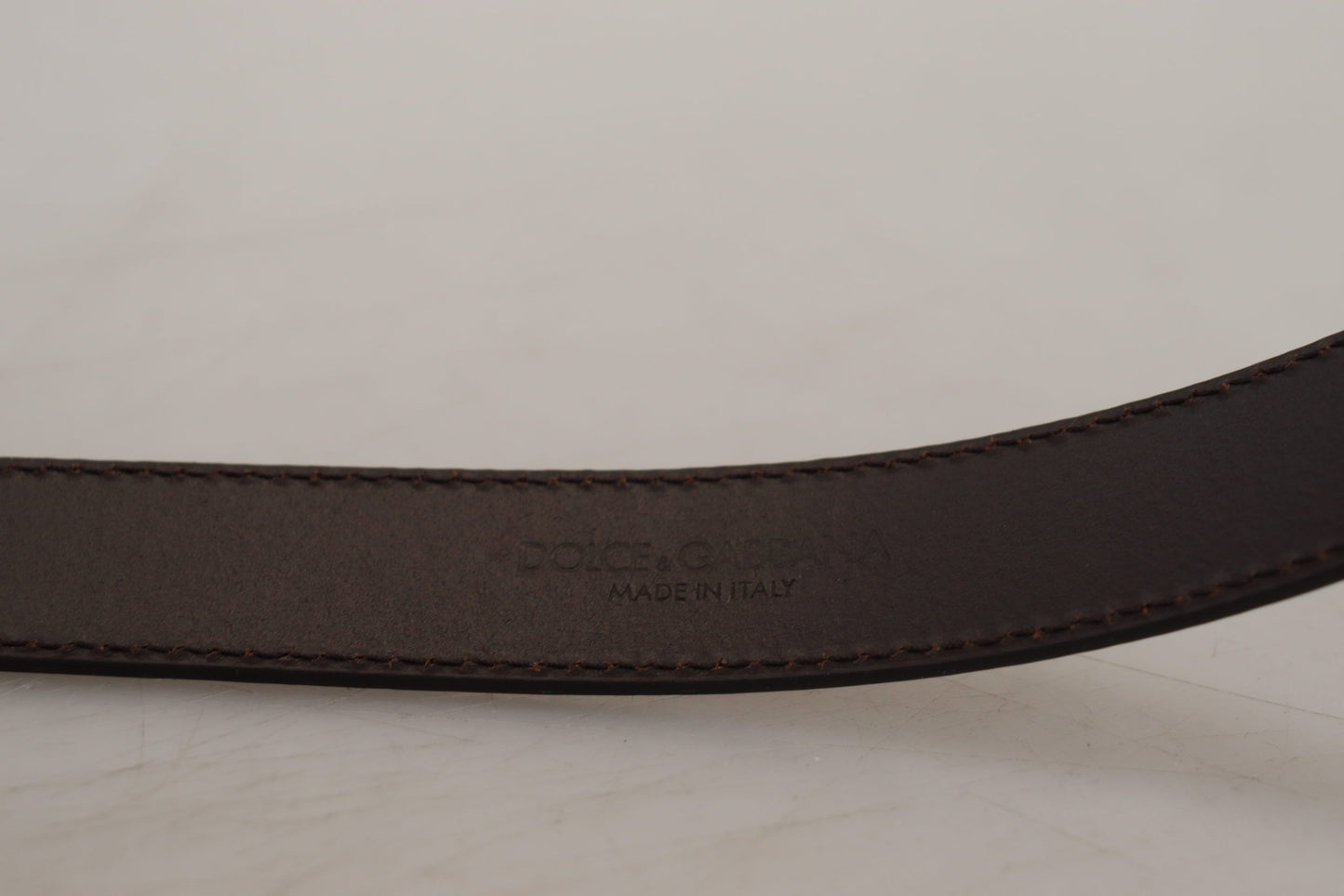 Ceinture en cuir à boucle carrée dorée Dolce & Gabbana