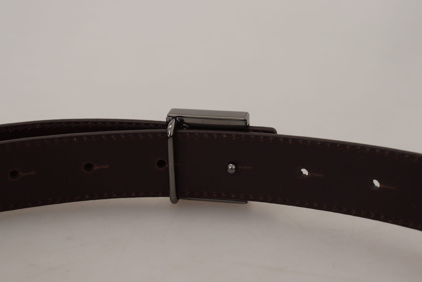 Ceinture en cuir à boucle carrée dorée Dolce & Gabbana