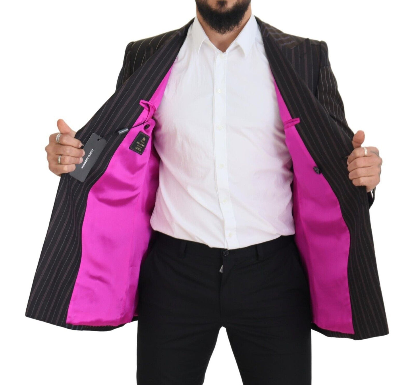 Blazer slim en laine et soie mélangées multicolores Dolce & Gabbana