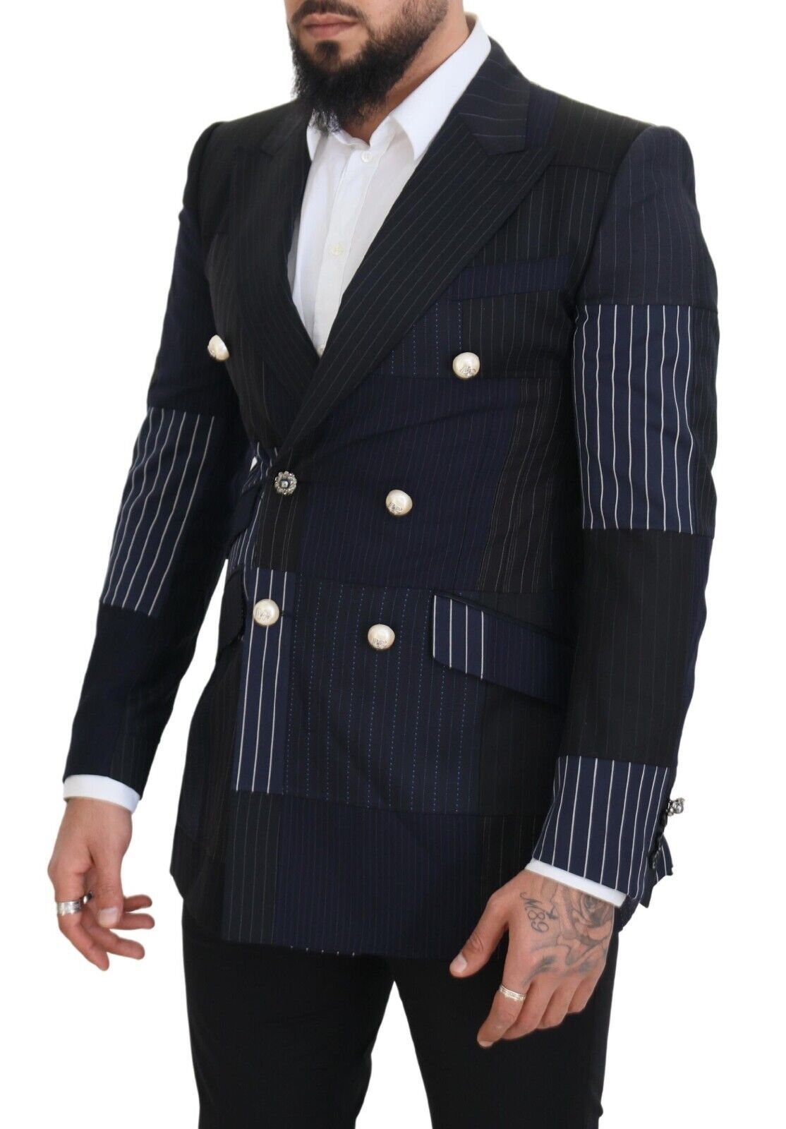 Blazer croisé en laine bleu marine élégant Dolce & Gabbana