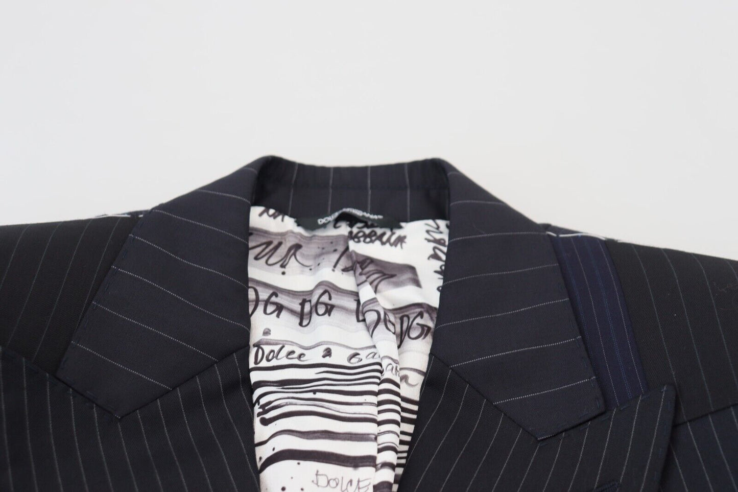 Blazer croisé en laine bleu marine élégant Dolce & Gabbana