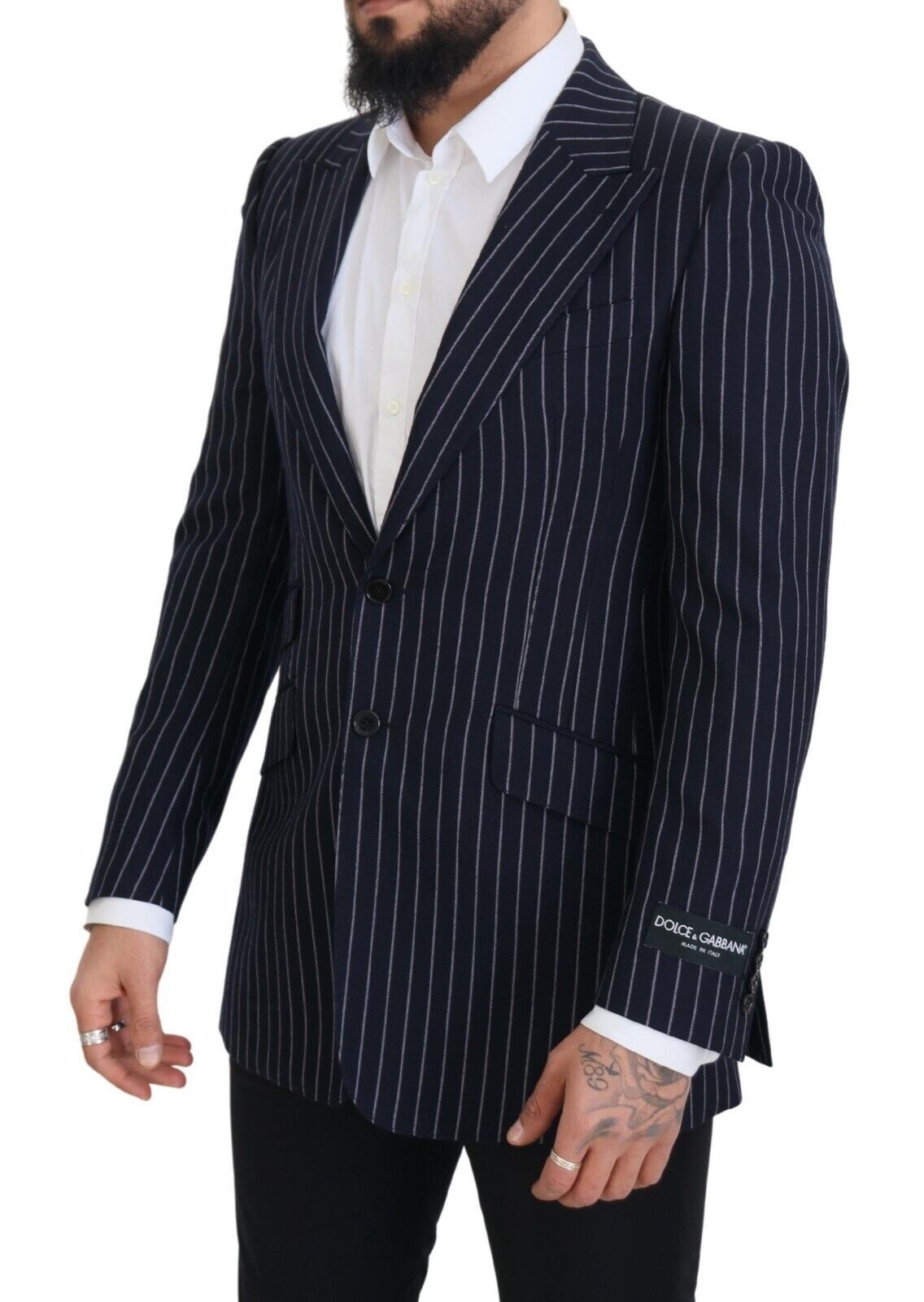Blazer élégant en laine bleu marine coupe slim Dolce & Gabbana