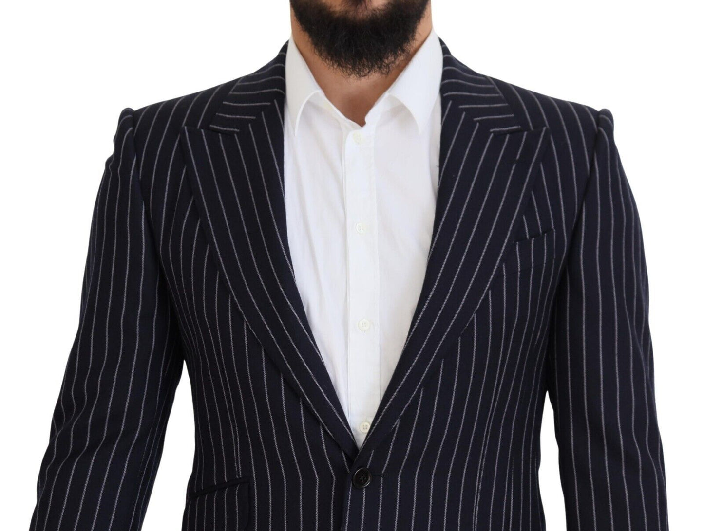 Blazer élégant en laine bleu marine coupe slim Dolce & Gabbana