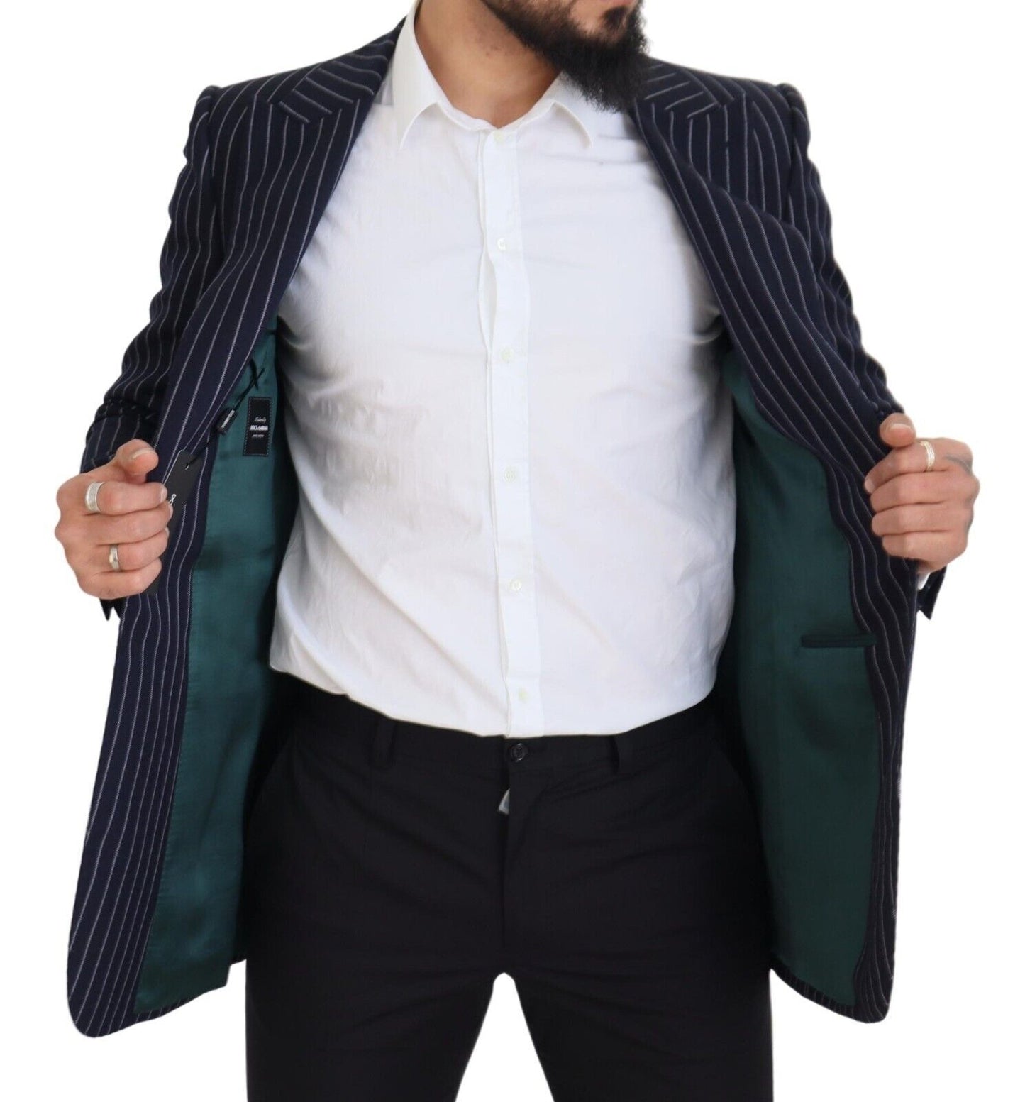 Blazer élégant en laine bleu marine coupe slim Dolce & Gabbana