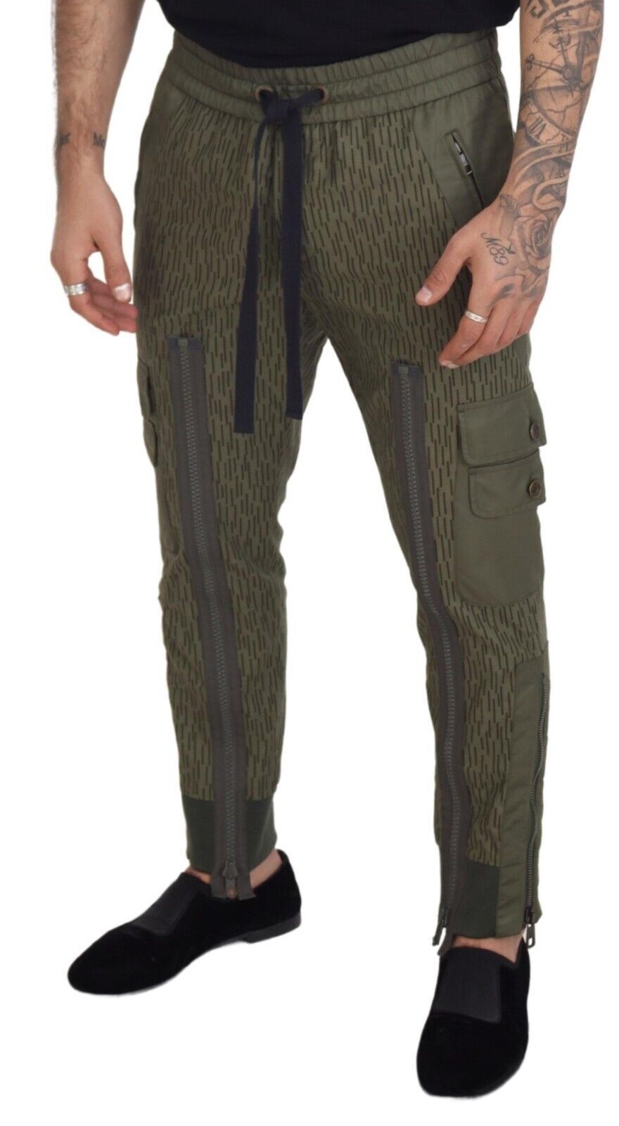 Pantalon élégant en coton mélangé vert Dolce & Gabbana