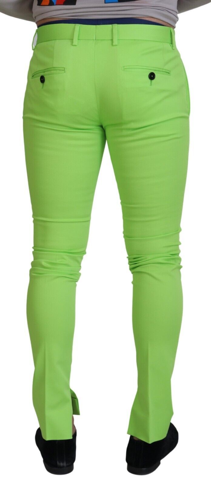 Pantalon chino élégant en coton vert clair Dolce & Gabbana